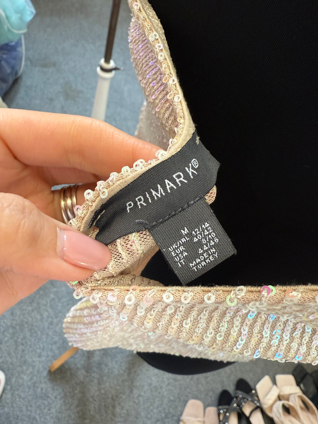 Primark sequin crop strappy top