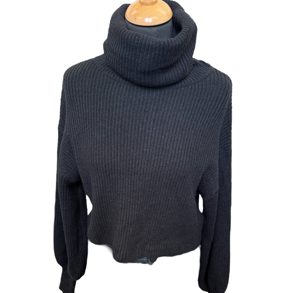 Nasty Gal black crop roll neck jumper