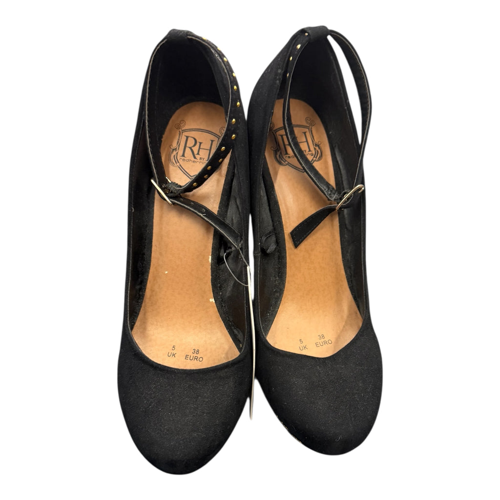 Red Herring gold detail ankle strap wedge