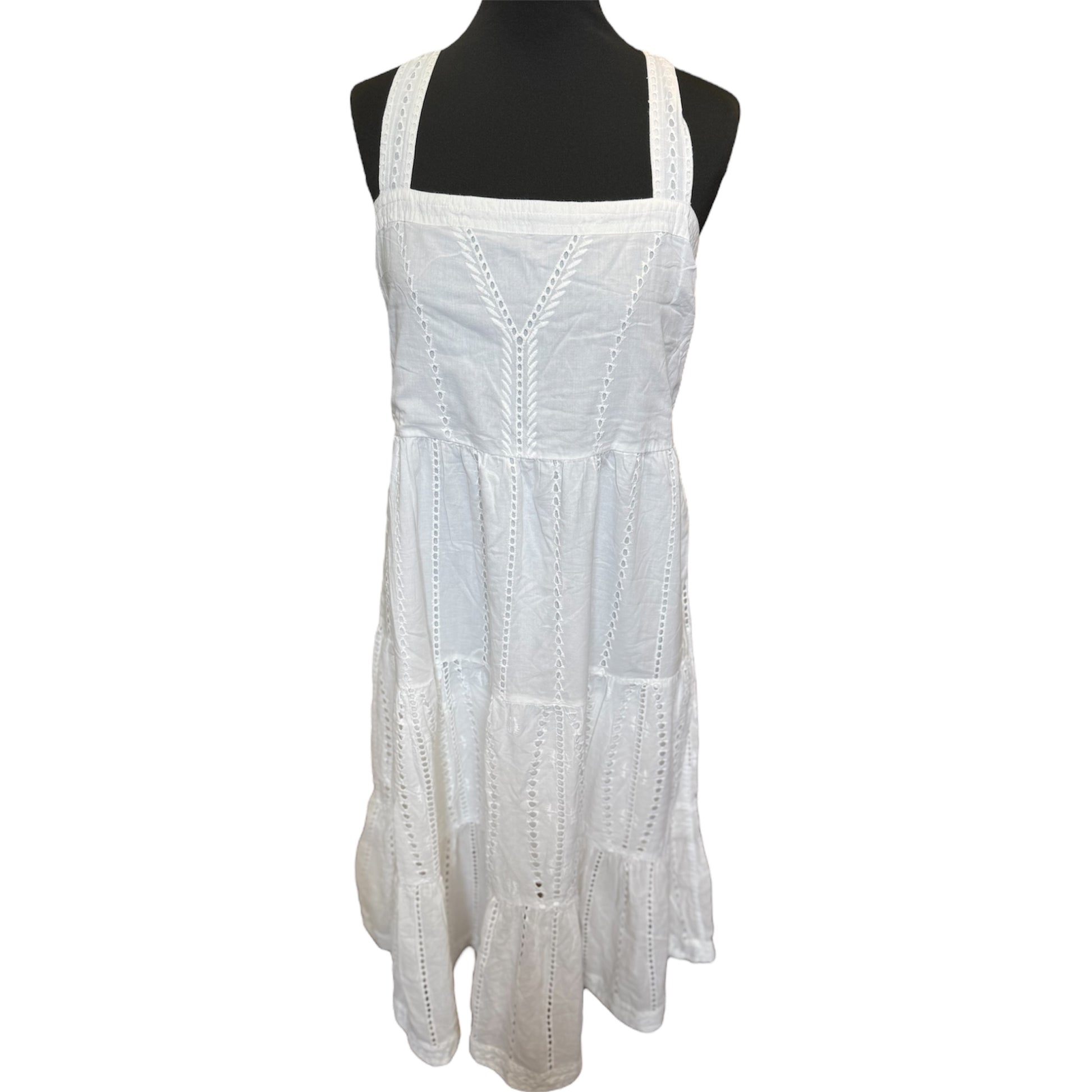 Next broderie anglaise cross strap midi dress