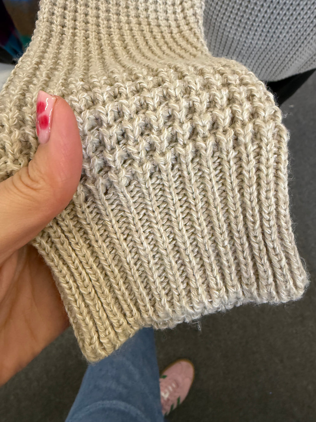 PLT beige roll neck jumper