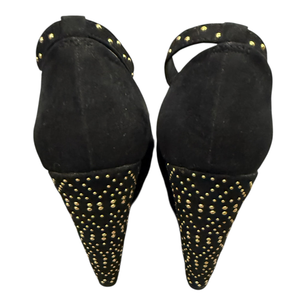 Red Herring gold detail ankle strap wedge