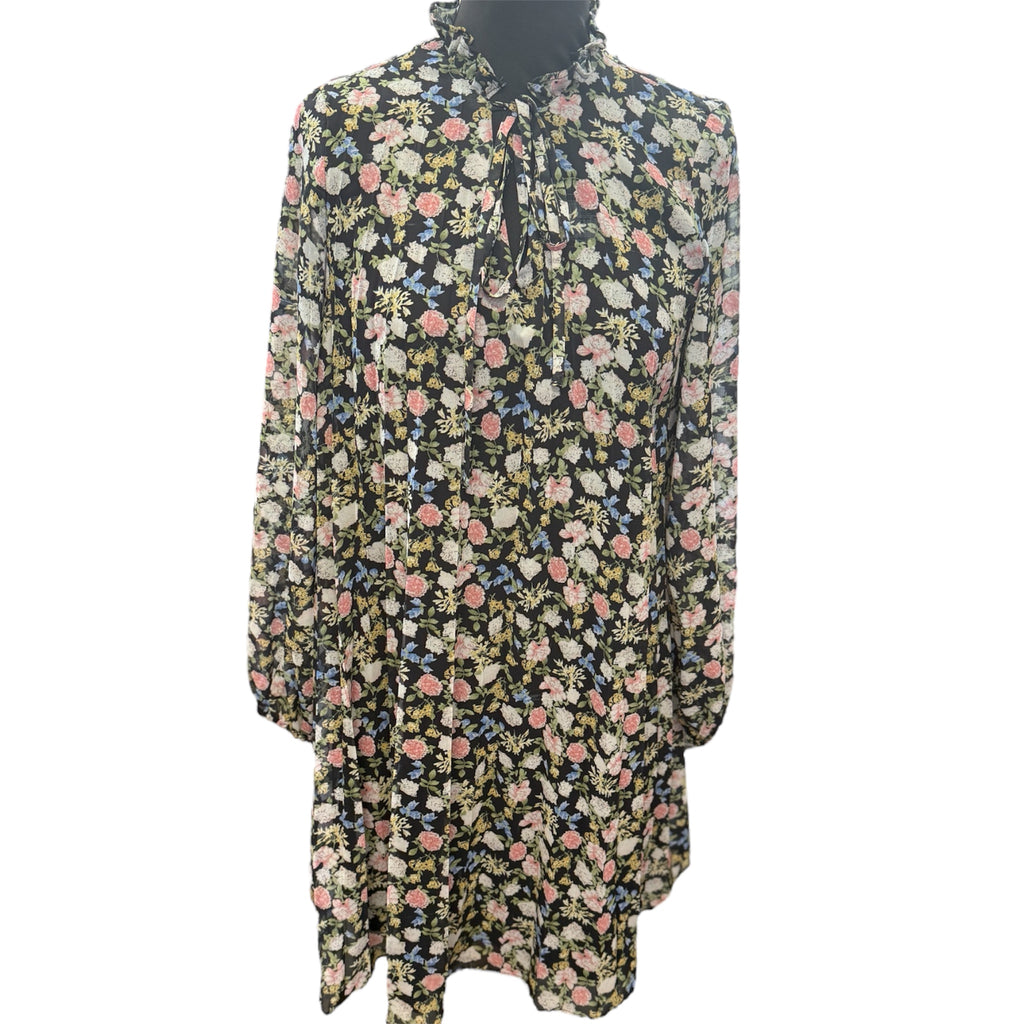 Chi Chi London tie neck long sleeved mini dress