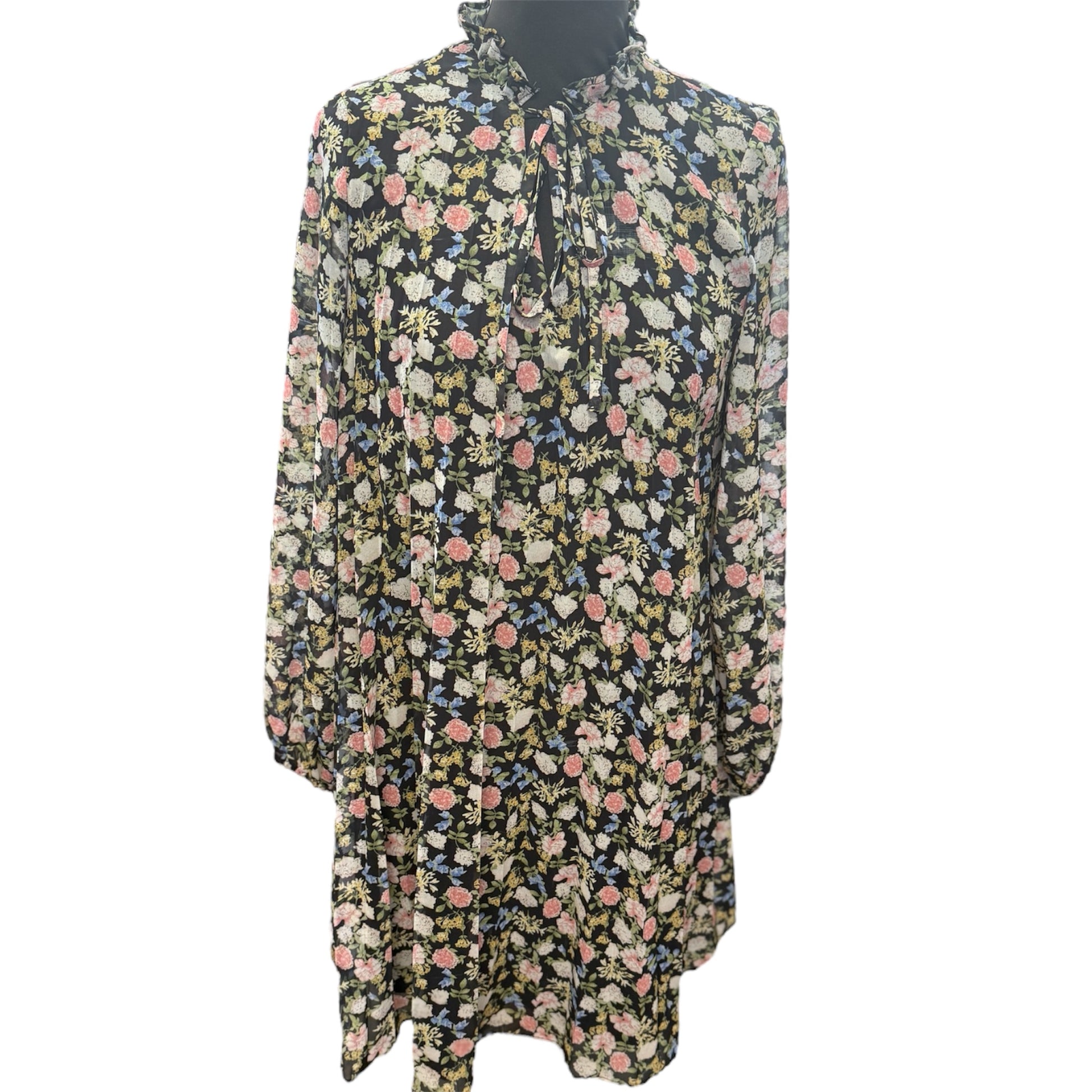 Chi Chi London tie neck long sleeved mini dress