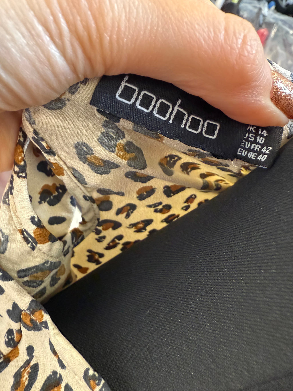 Boohoo animal print blouse