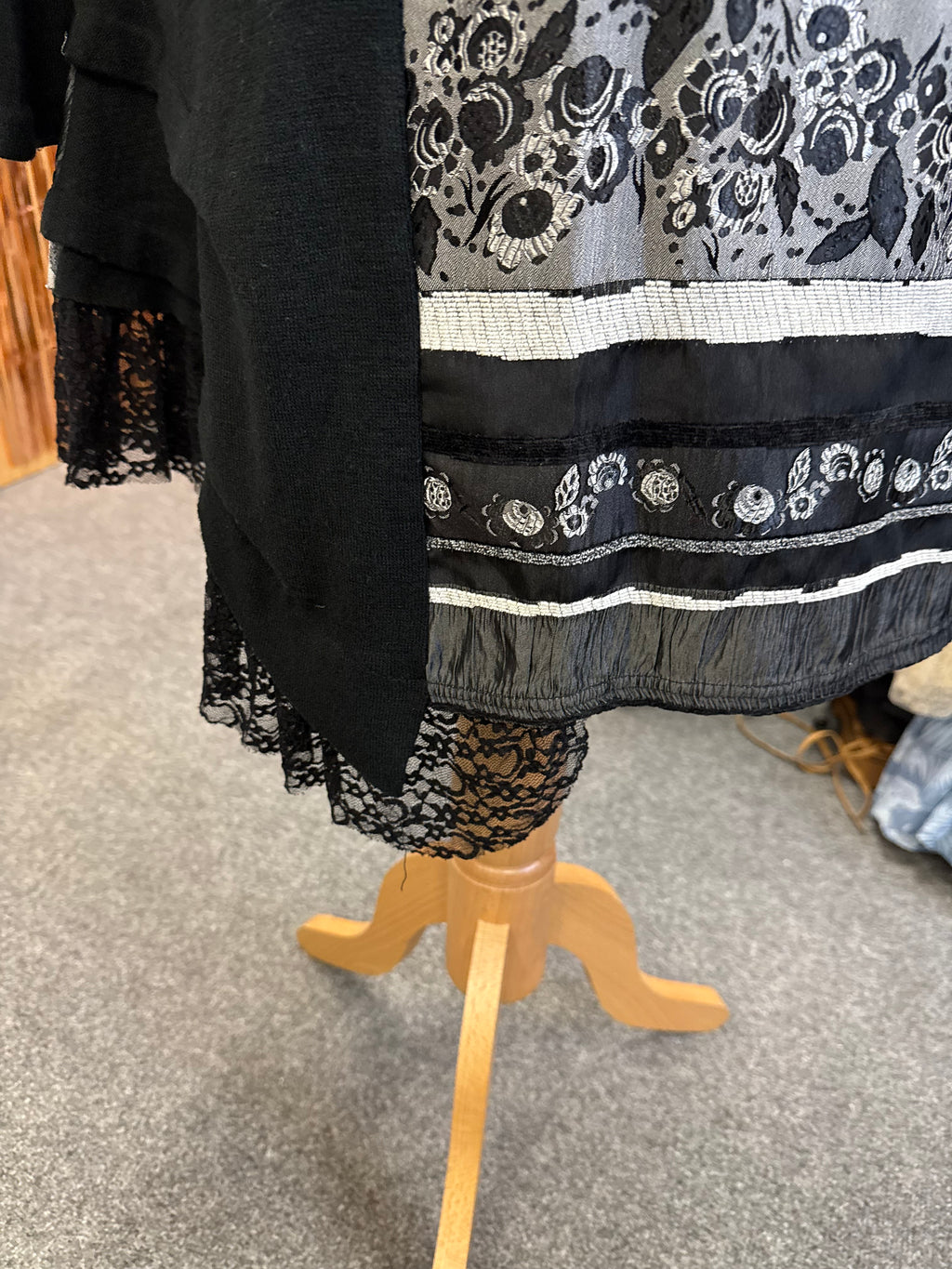 Black long sleeved detailed winter dress