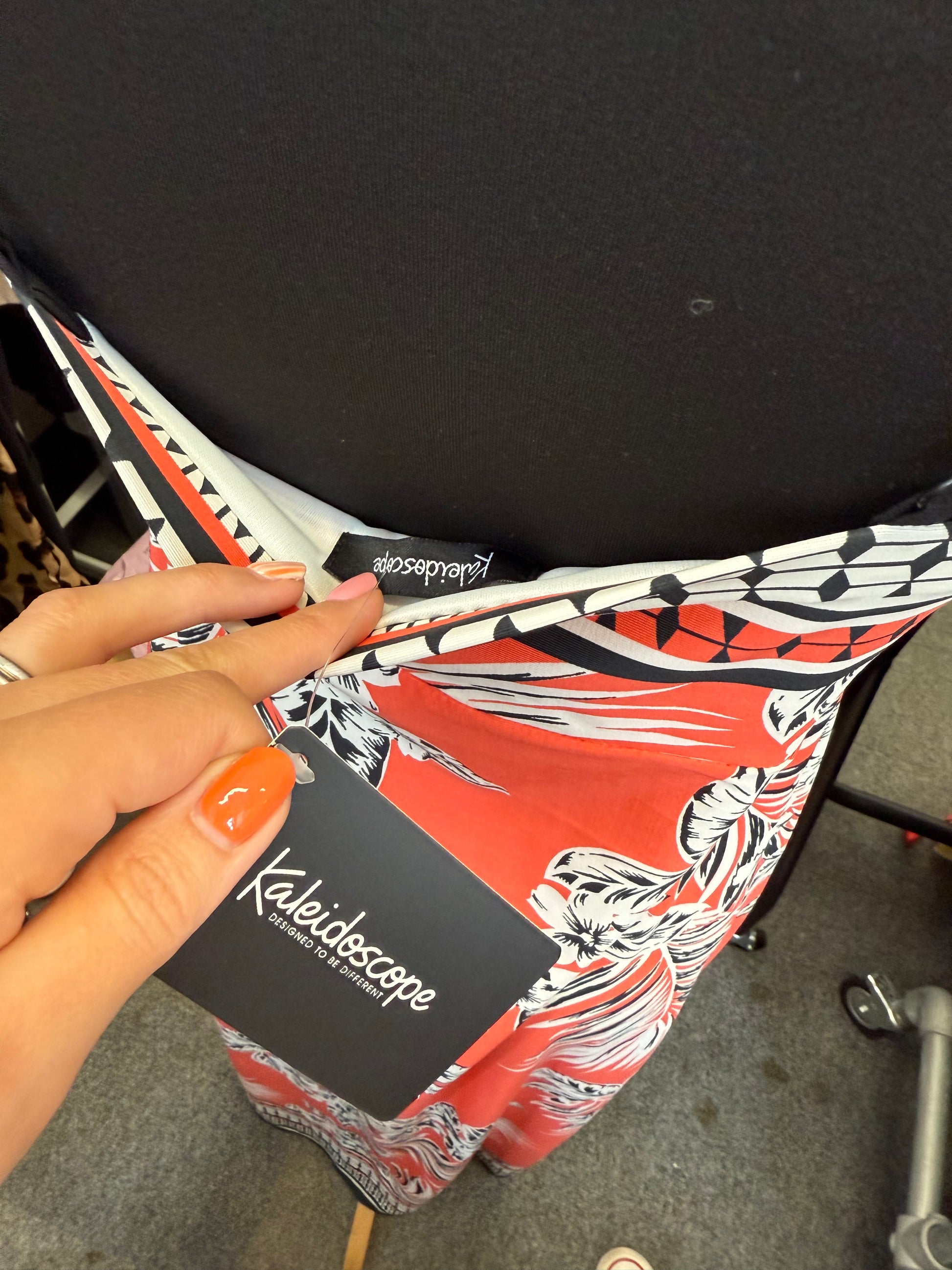 Kaleidoscope coral print strappy maxi dress