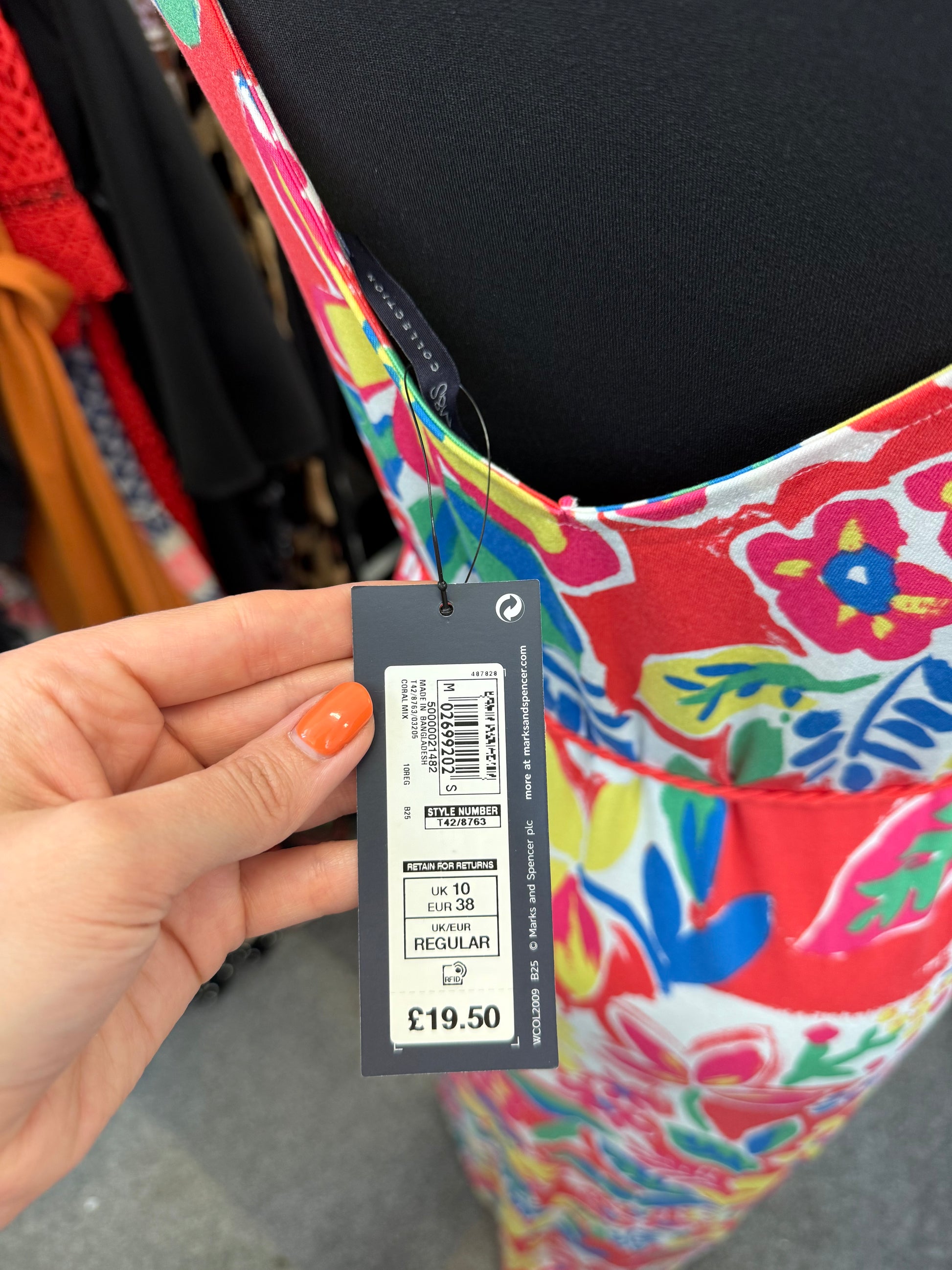 M&S floral print tassle belt maxi dress