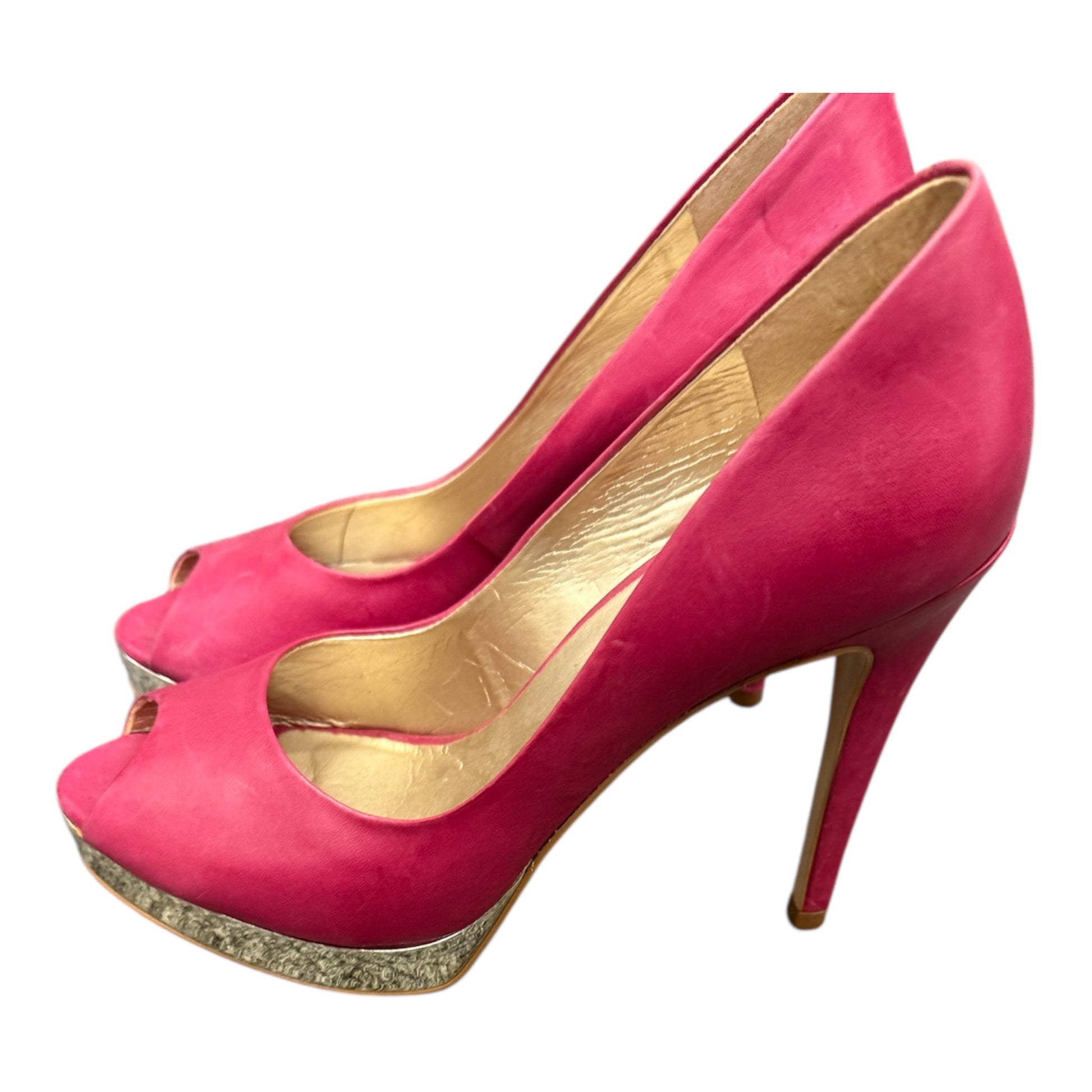 Moda In Pelle pink peep toe heels