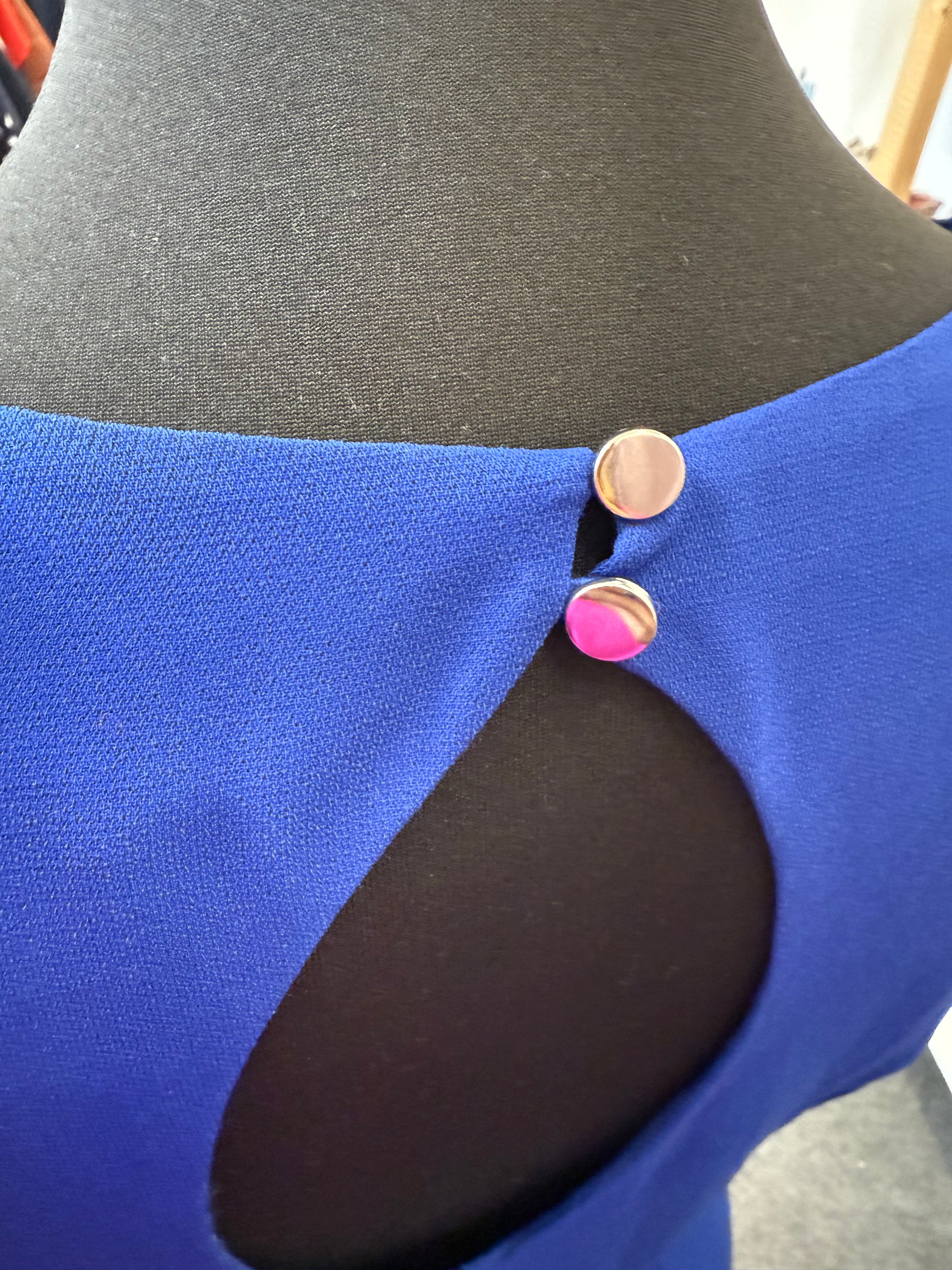 Oasis blue diamnte shoulder detail mini dress