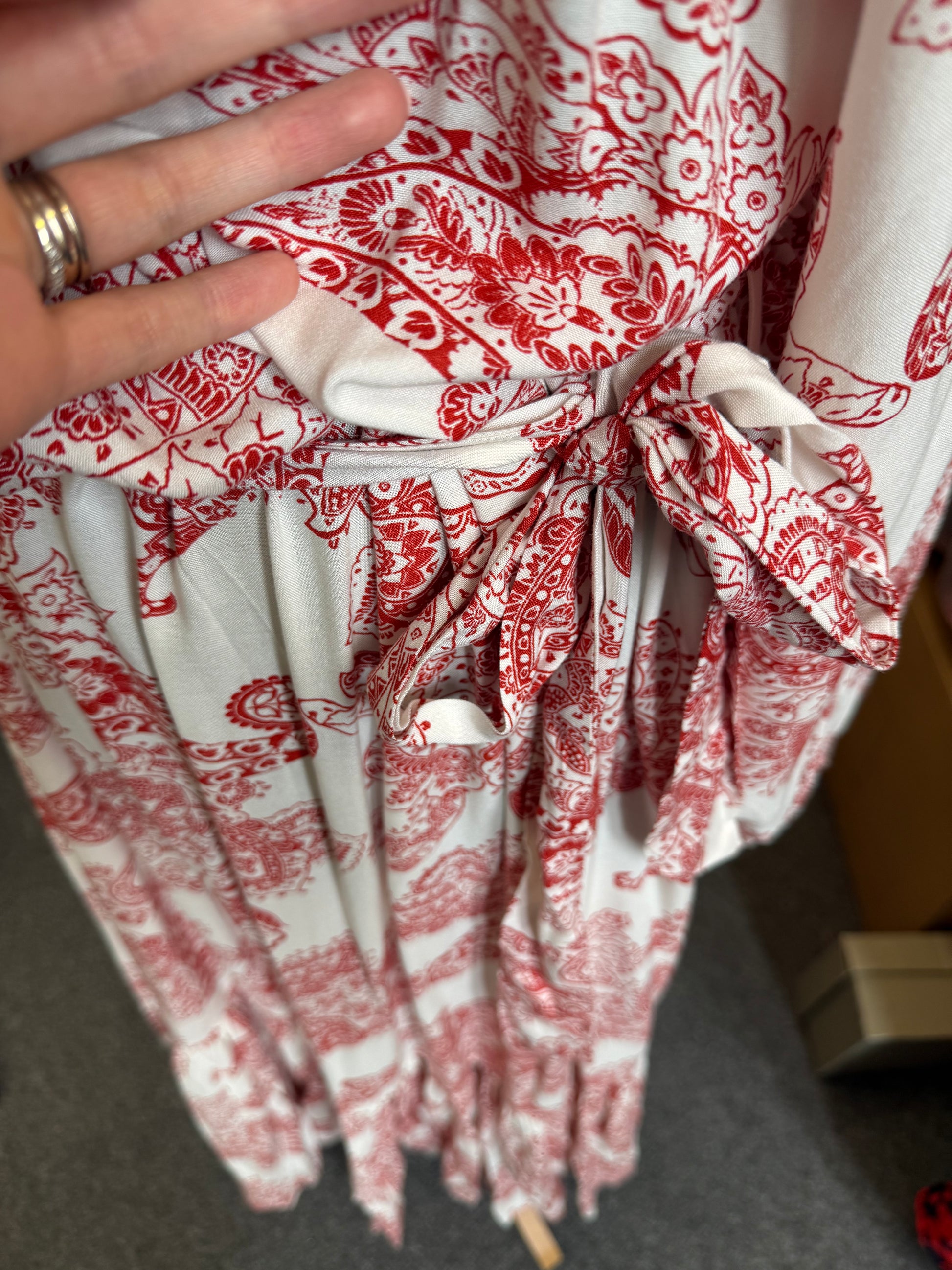 Next paisley print long sleeve belted maxi dress