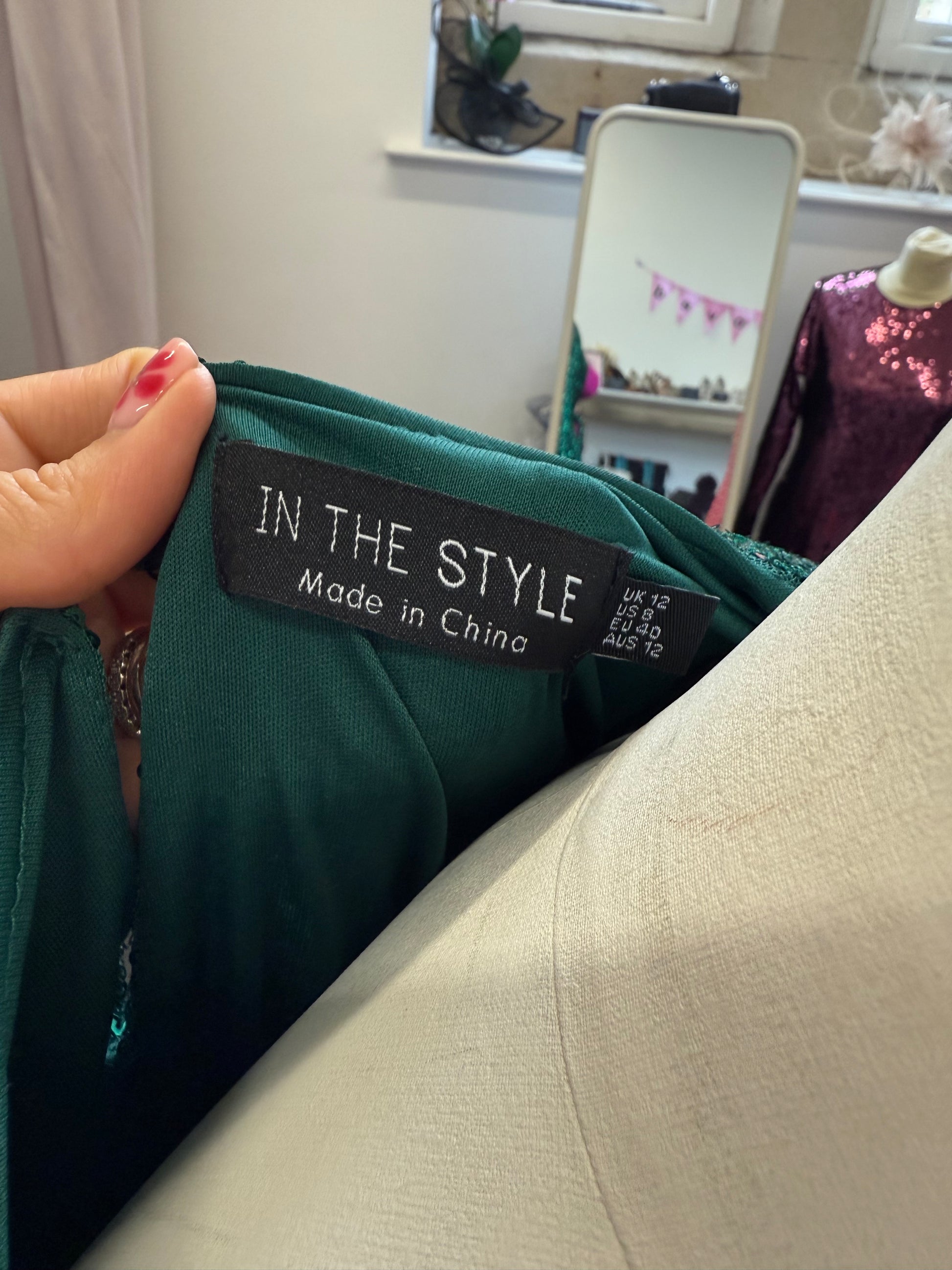 In the Style belted mini sequin dress