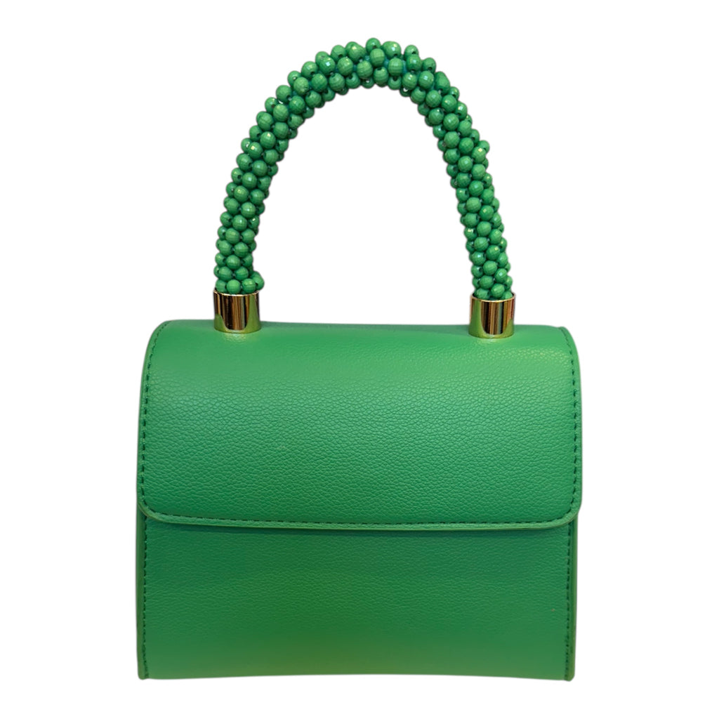 Green bead strap detachable crossbody strap bag