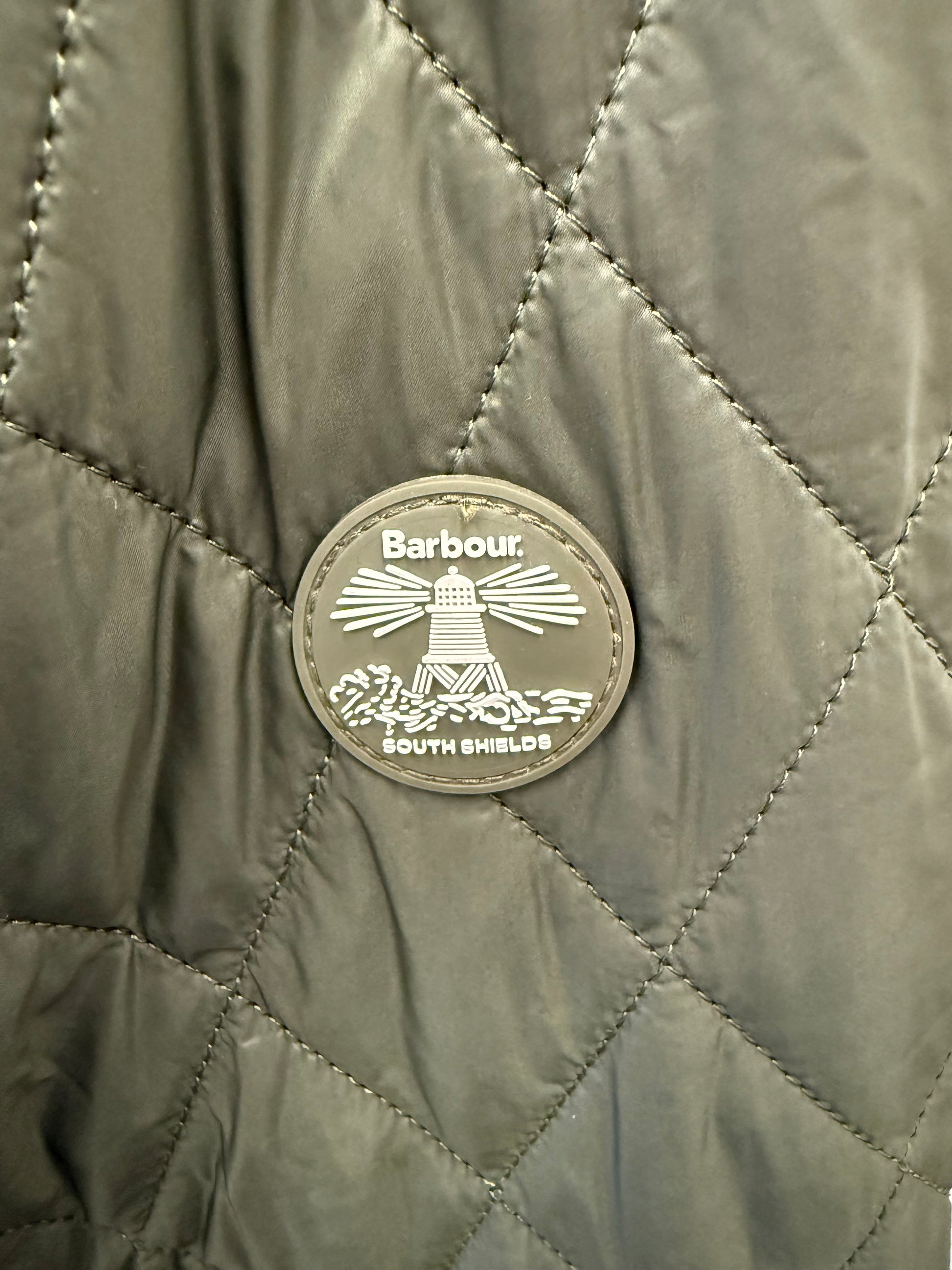 Barbour khaki padded fleece lined jacket