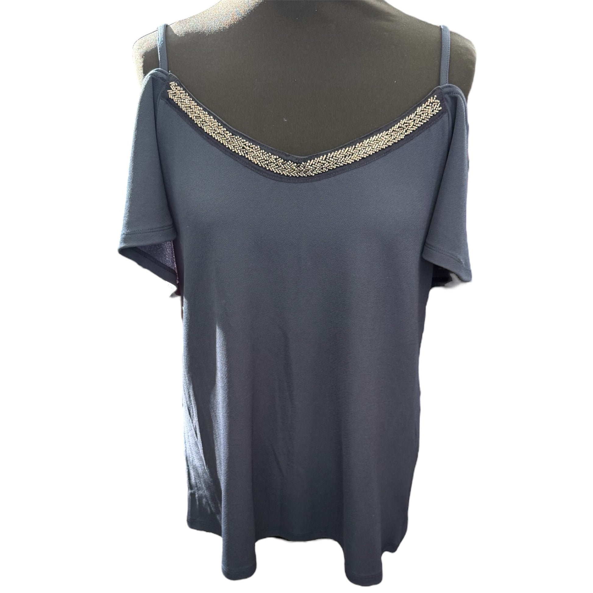 Next cold shoulder bead detail top