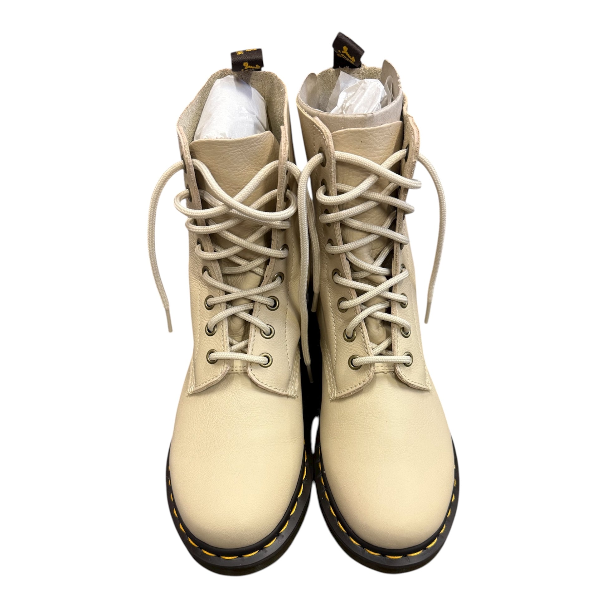 Dr Martens cream soft leather boots