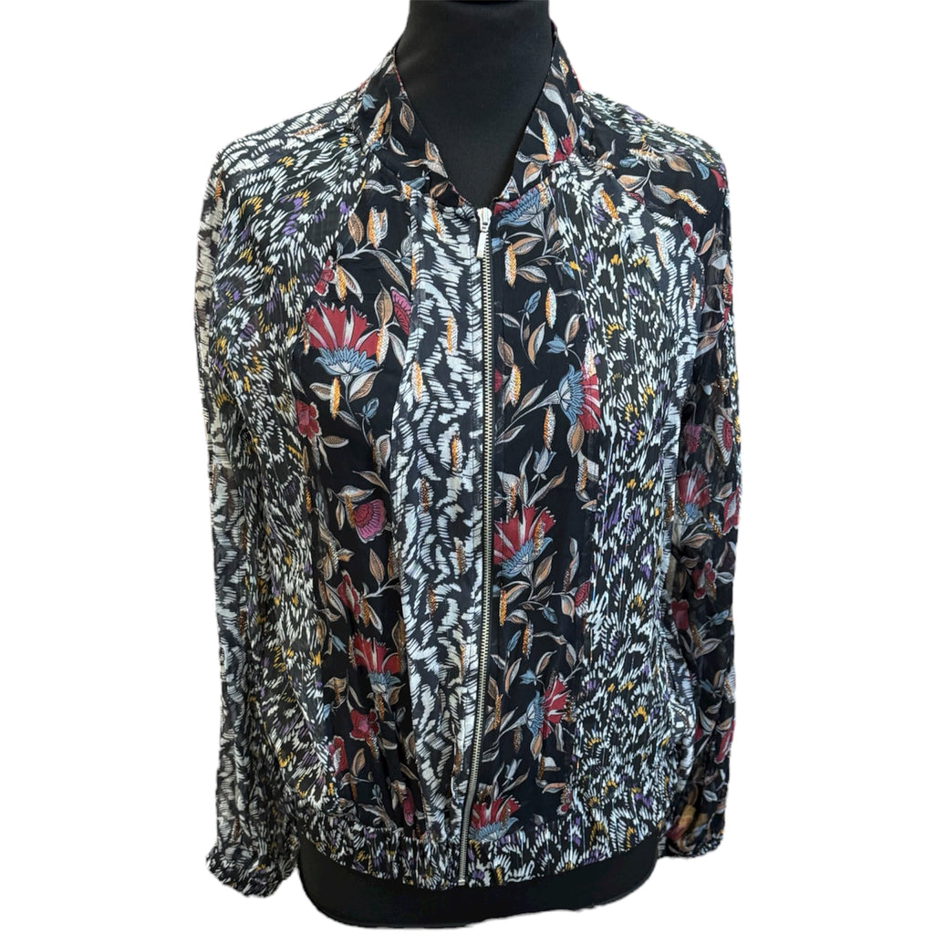 In other words zip up floral blouse