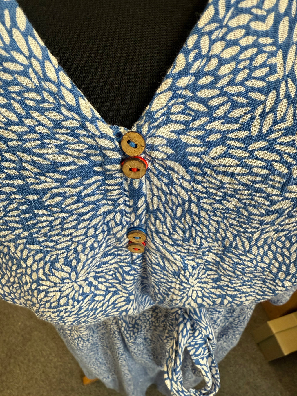 White Stuff blue print long sleeved maxi dress