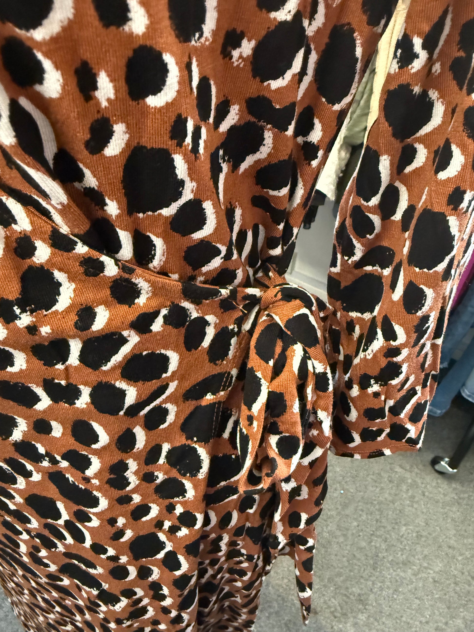 New Look animal print long sleeved wrap dress