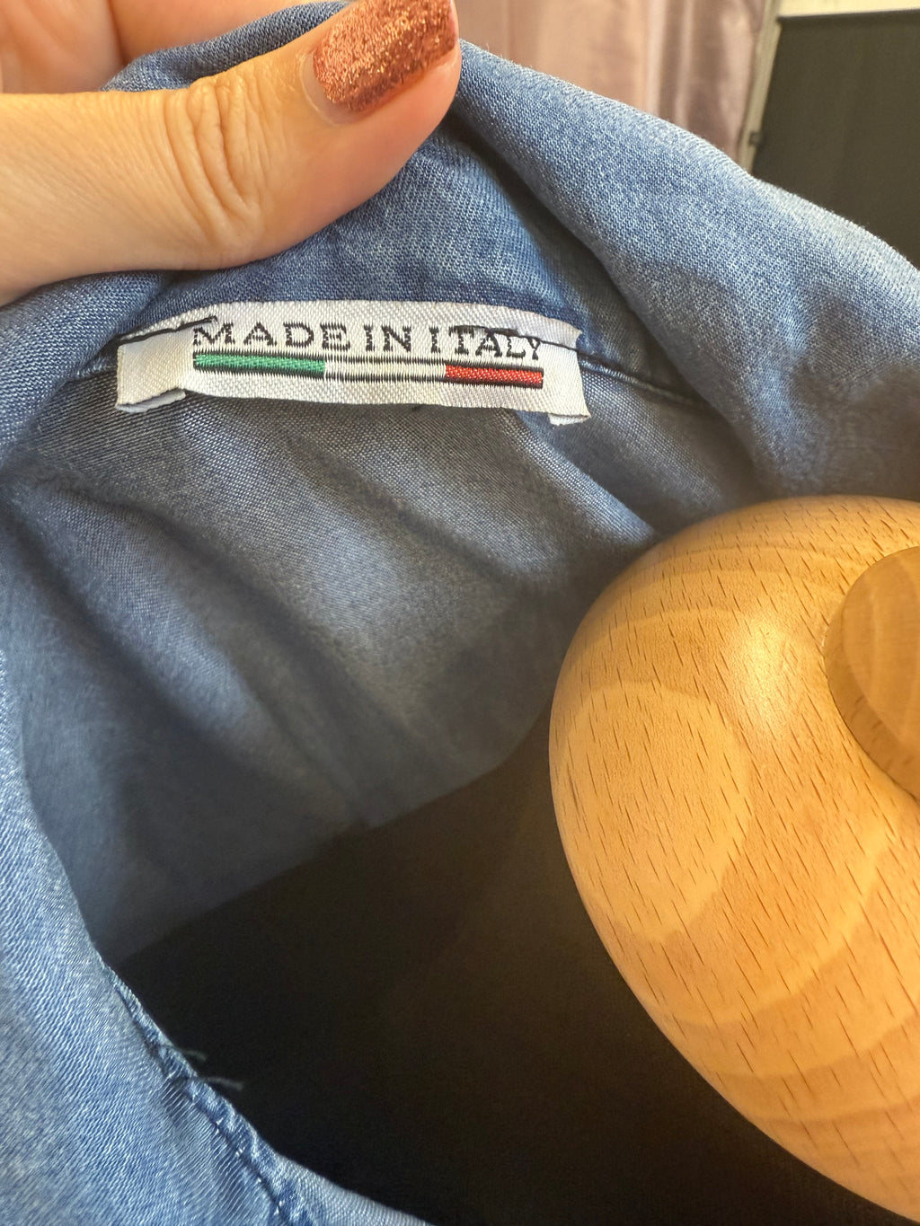 Made in Italy oversize denim longline shirt