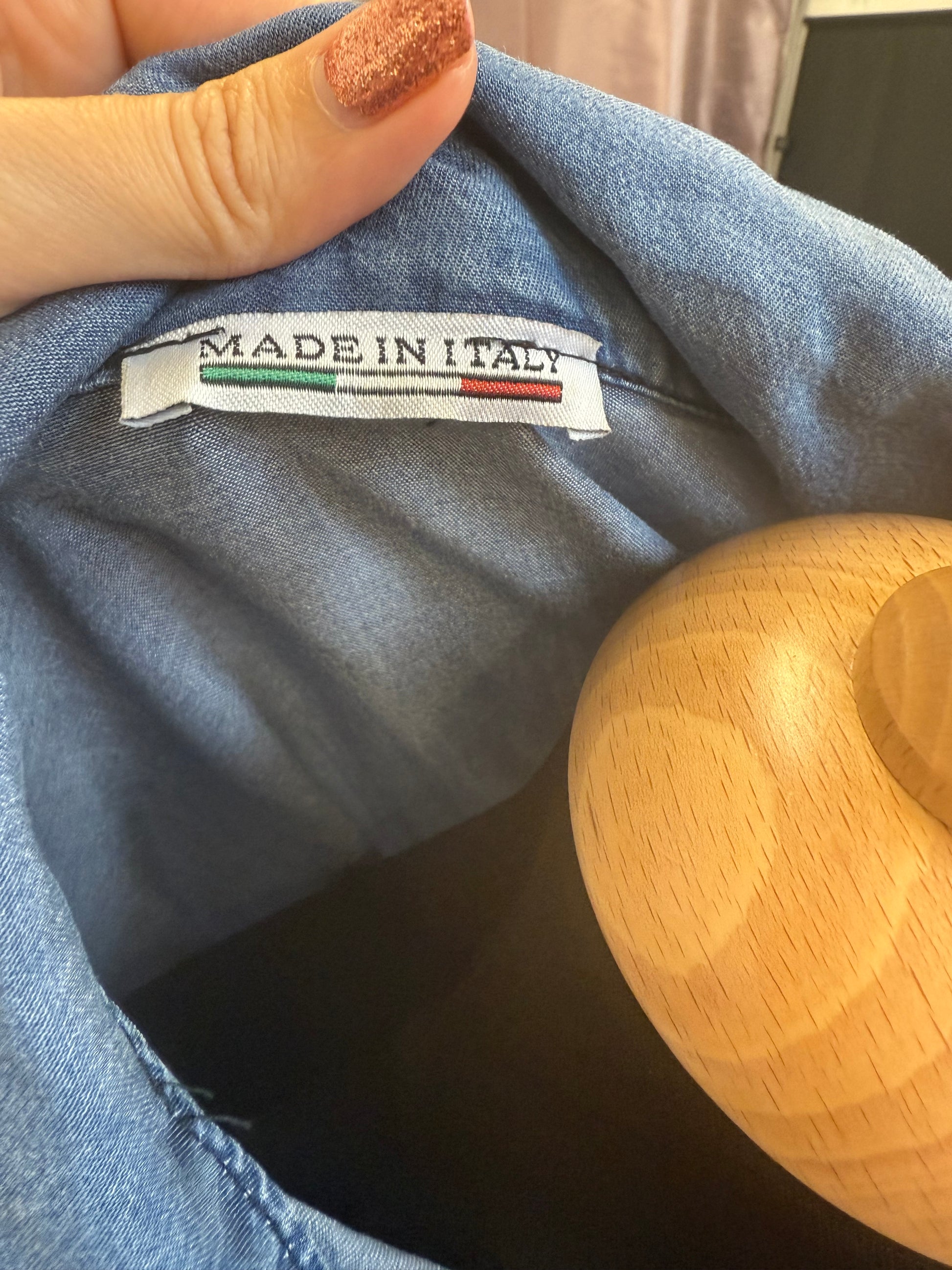 Made in Italy oversize denim longline shirt