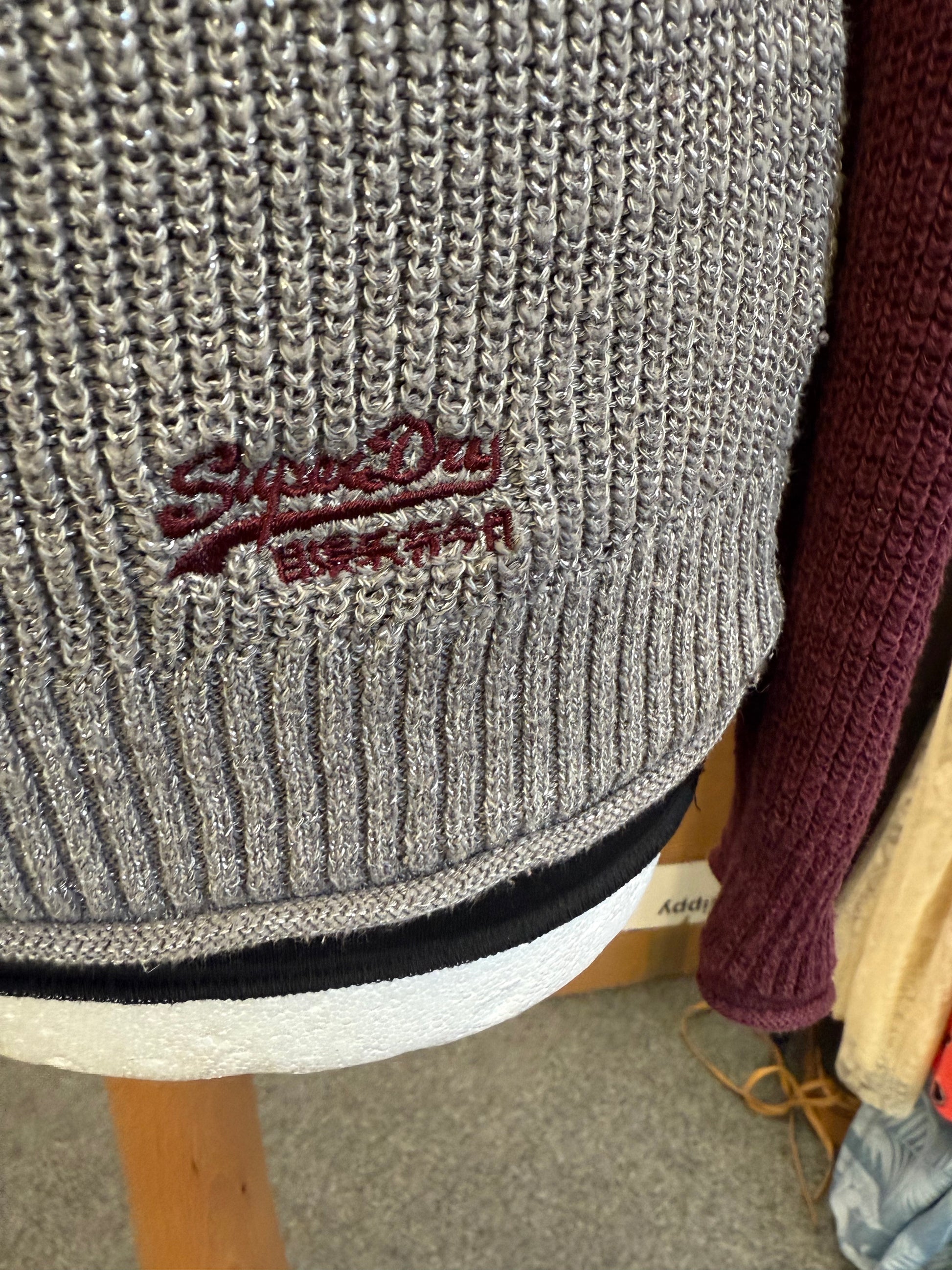 Superdry silver glitter jumper