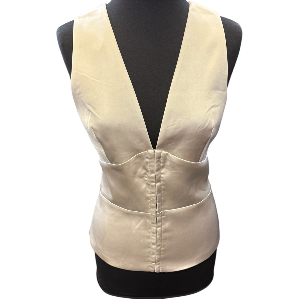 Zara gold hook and eye fasten top