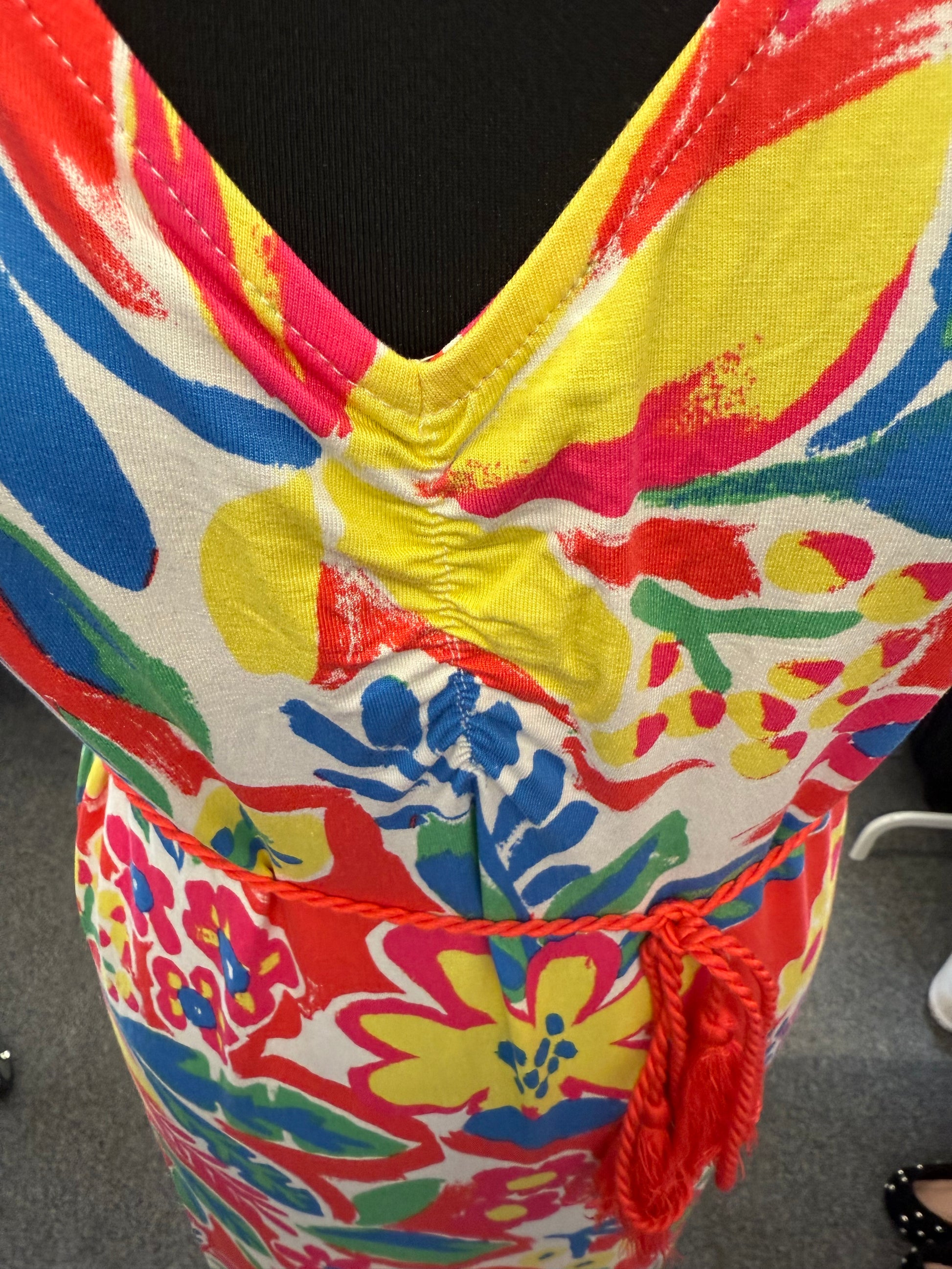M&S floral print tassle belt maxi dress