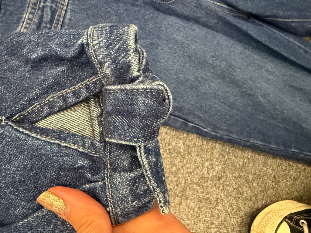 Next denim tie sleeve buttoned jumpsuit