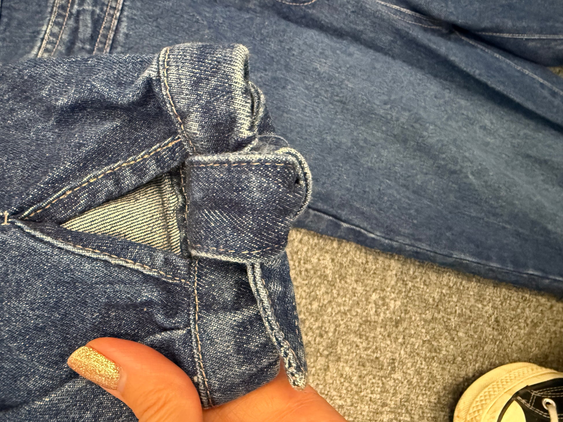 Next denim tie sleeve buttoned jumpsuit