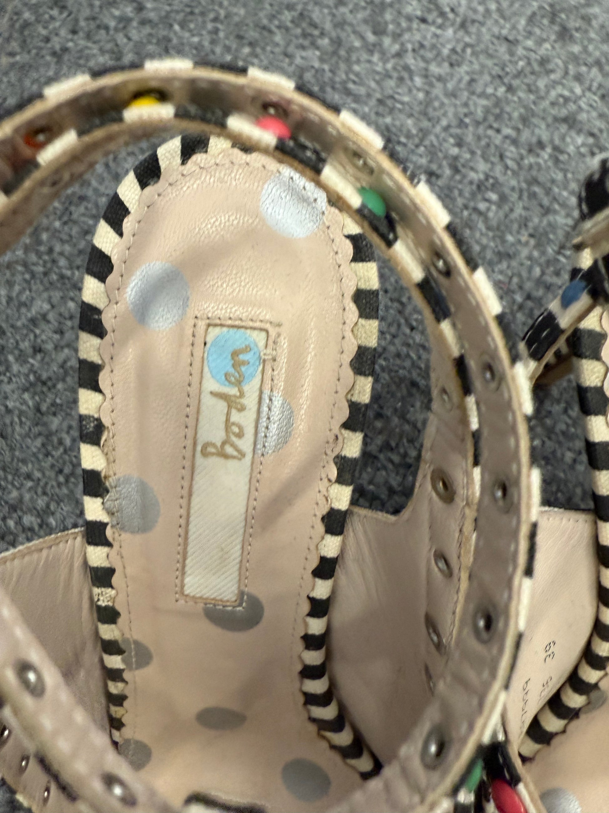 Boden stripe strappy heels