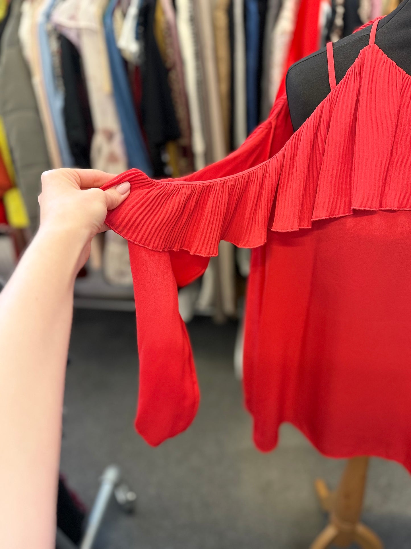 River Island cold shoulder frill top