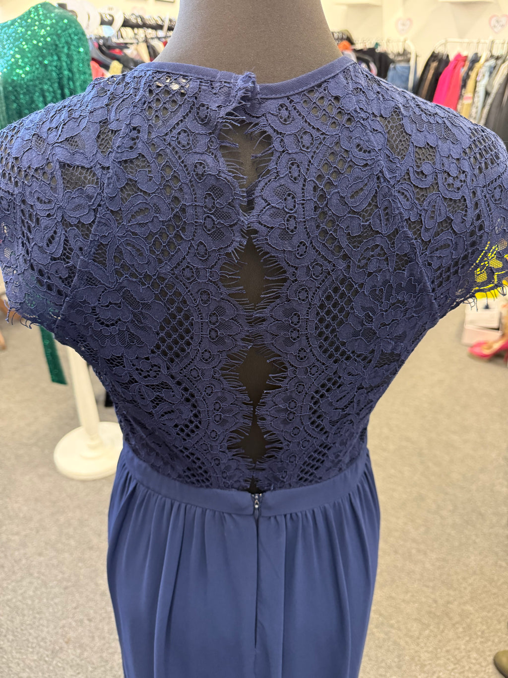 TFDN lace back occasion dress
