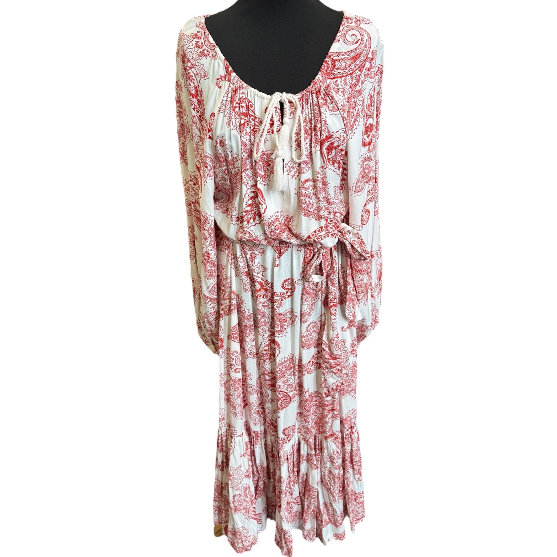 Next paisley print long sleeve belted maxi dress