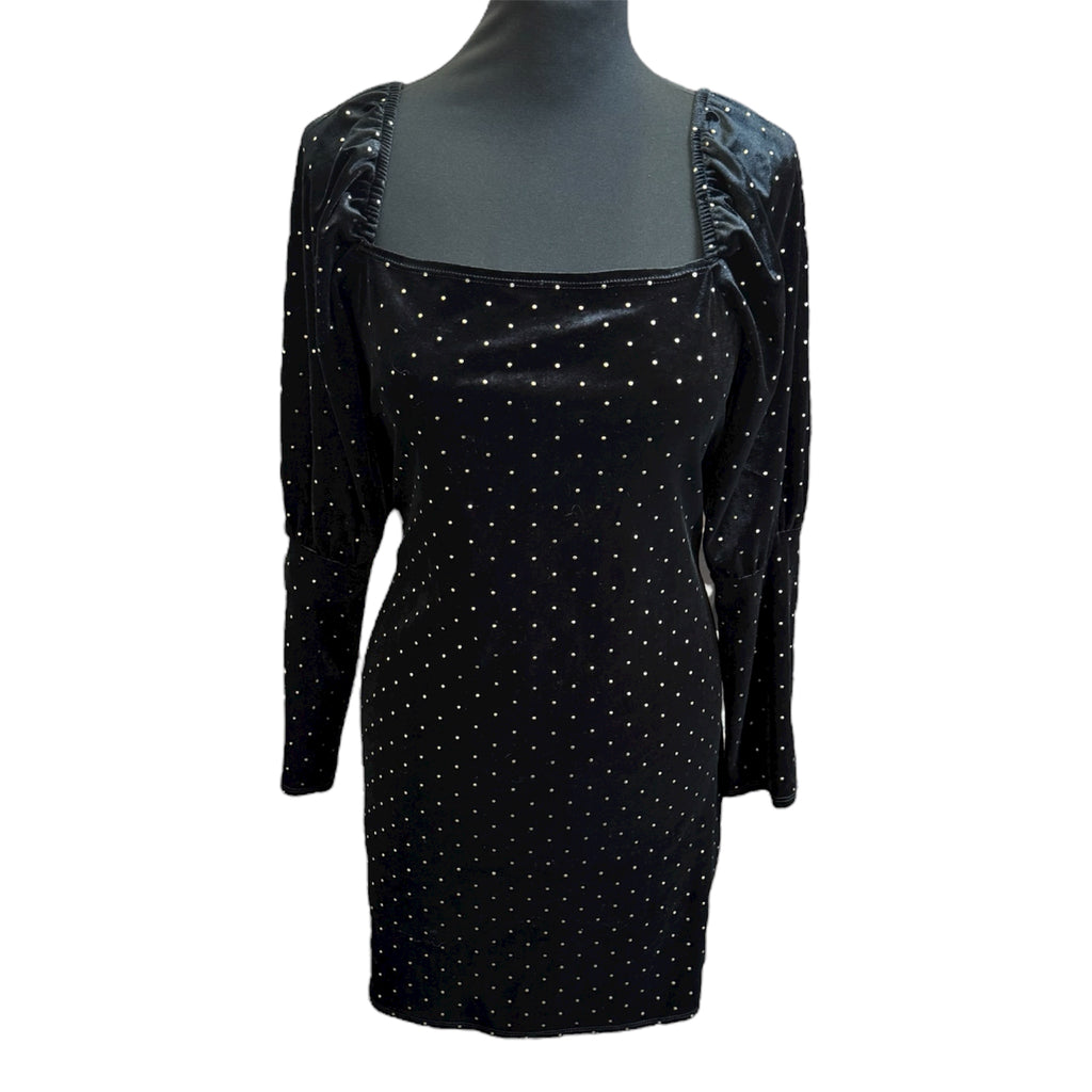 George gold stud velour mini dress