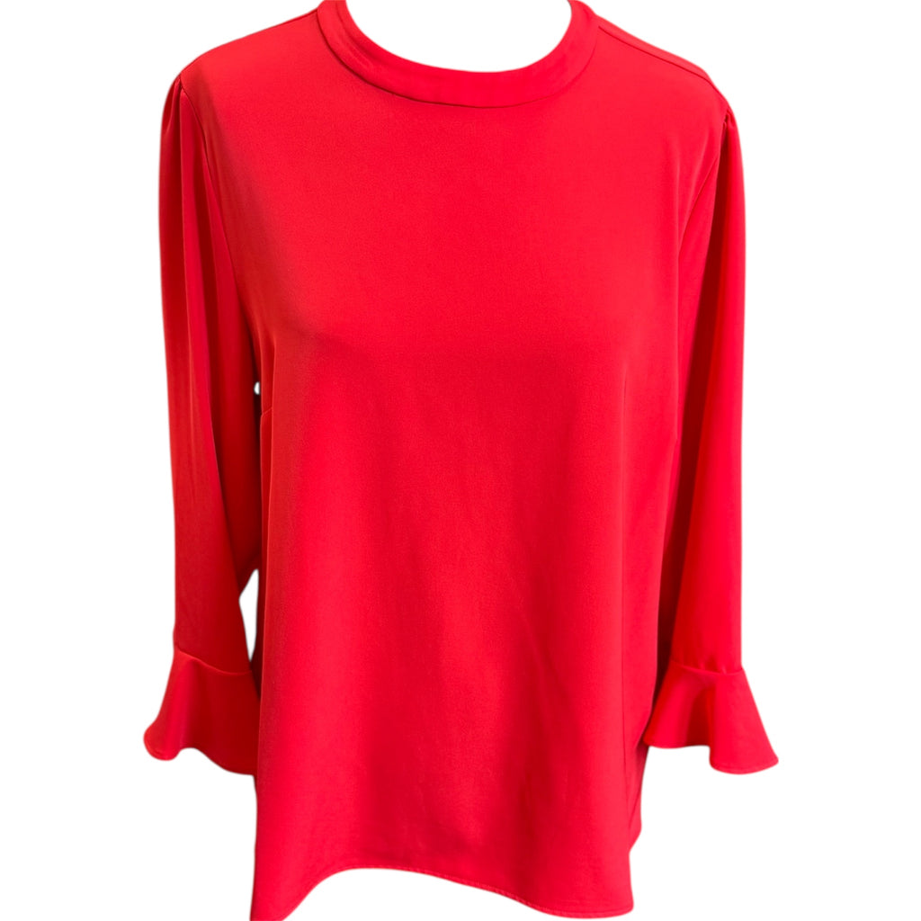 Next red button back bell sleeve blouse