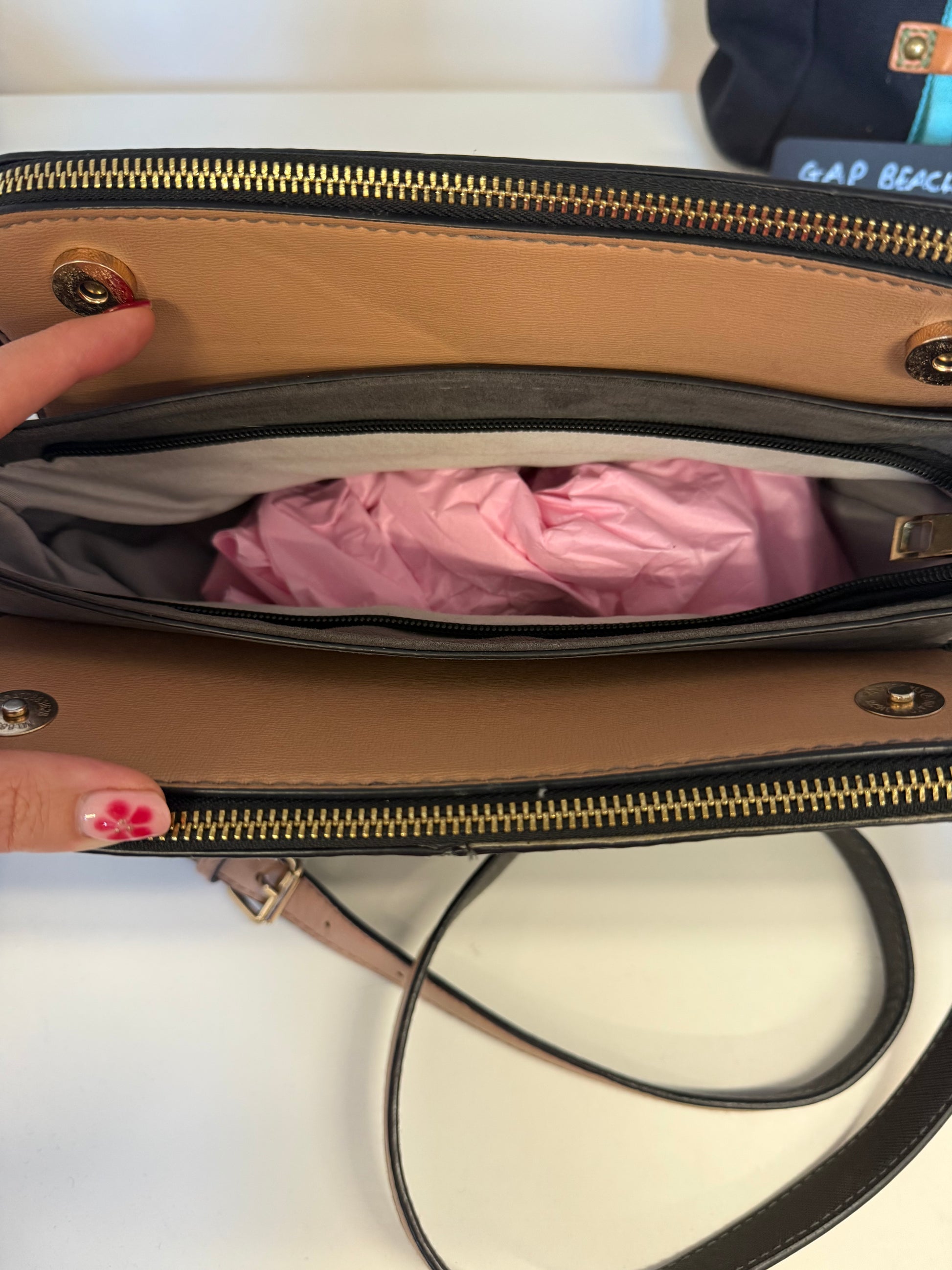 River Island grey tassel bag