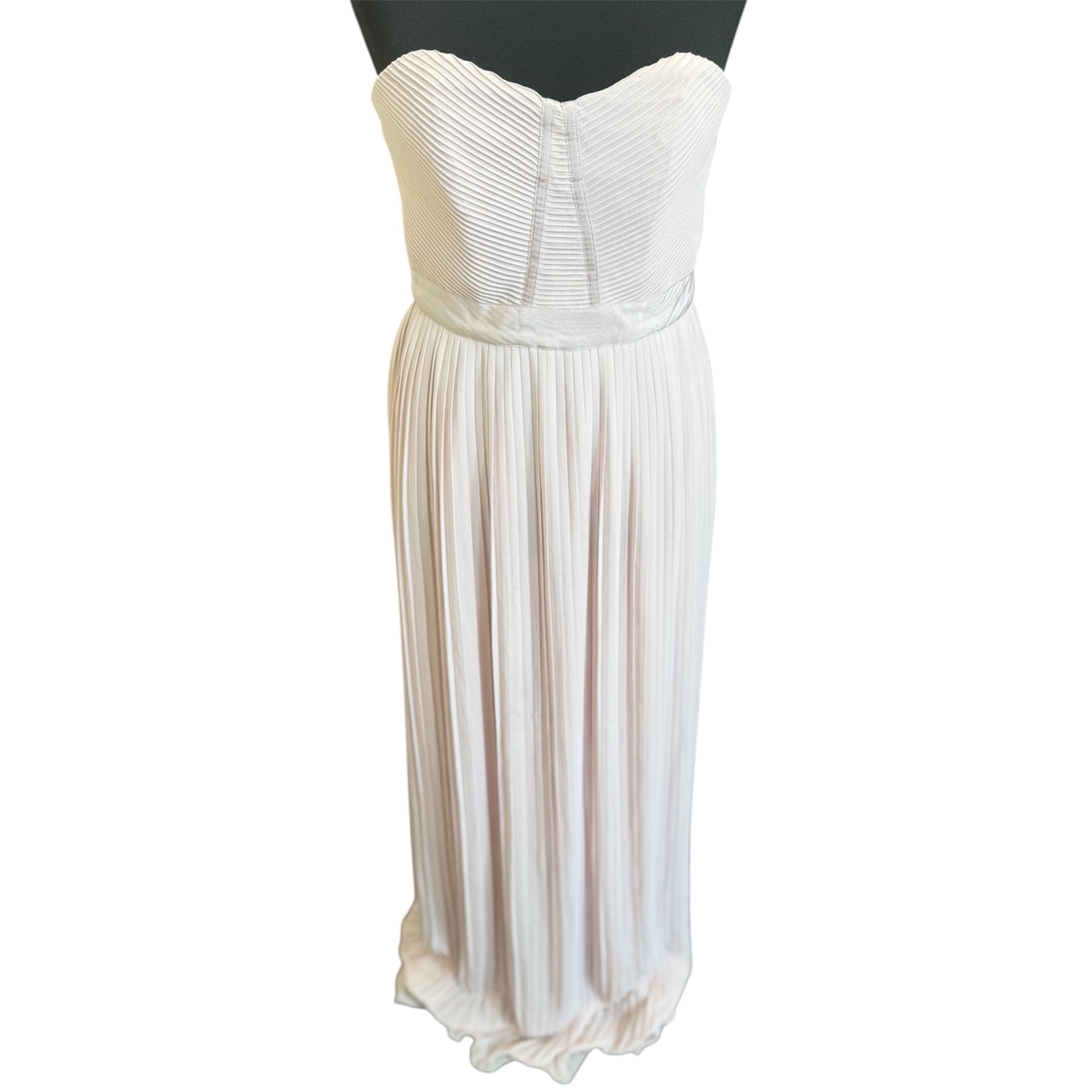 H&M pale pink pleat full length occasion dress