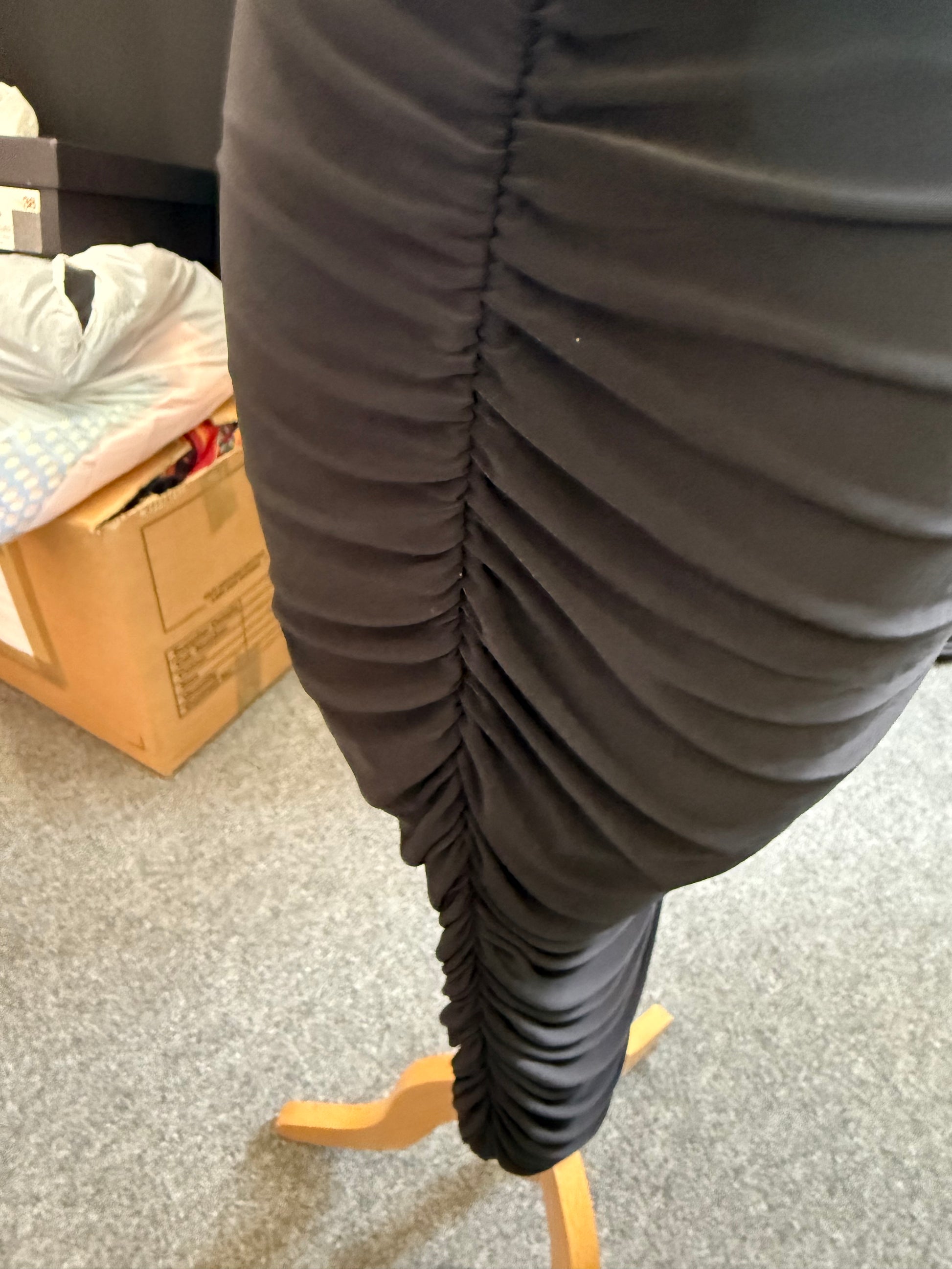 Boohoo rusche long sleeve midi dress