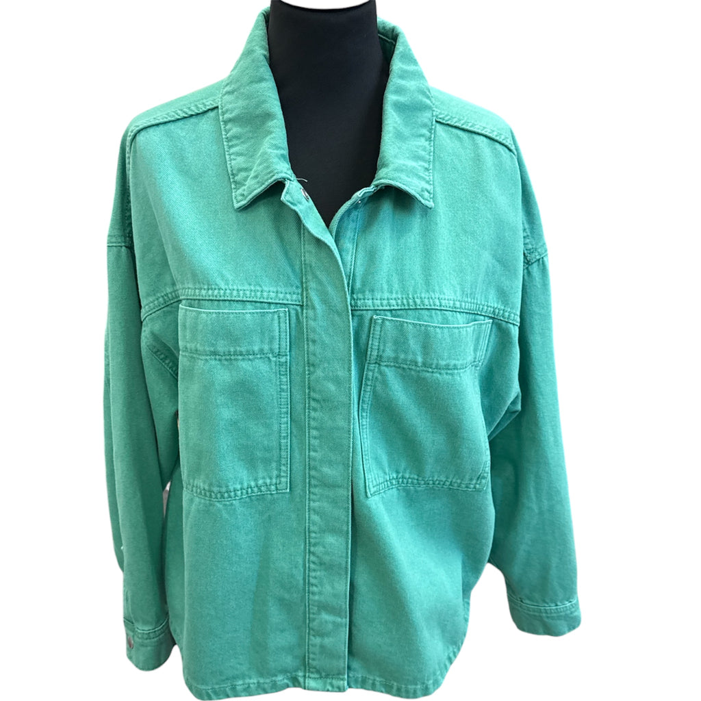F&F green boxy denim jacket