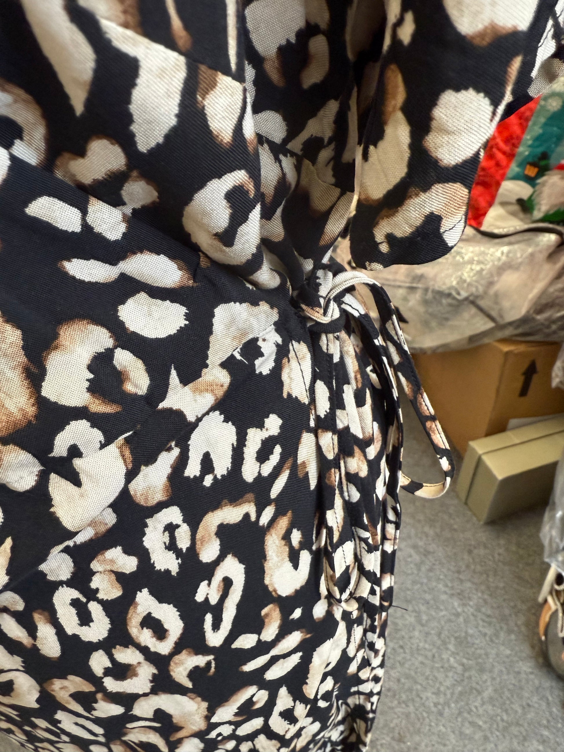 H&M animal print wrap mini dress