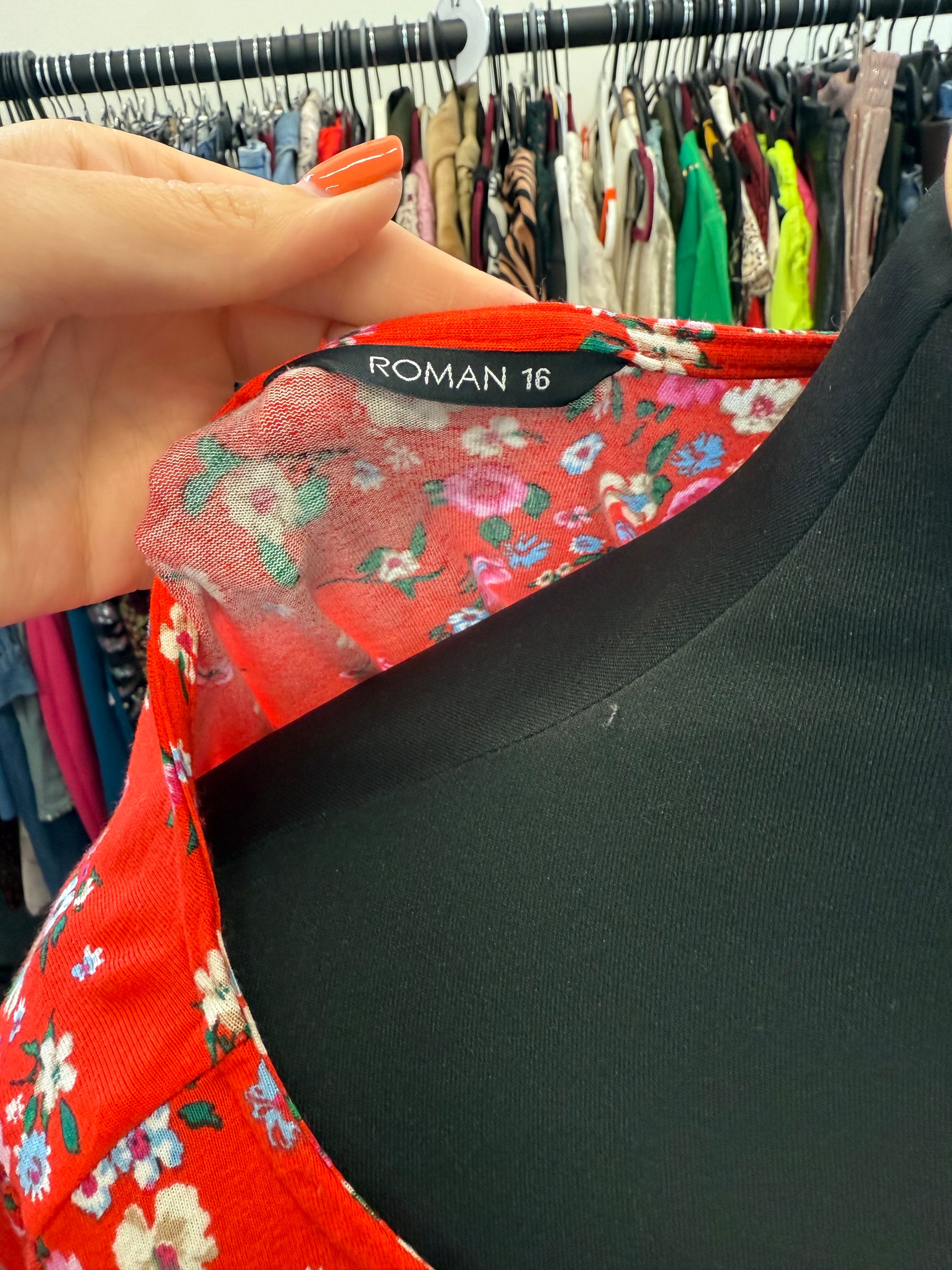 Roman short sleeve floral maxi dress