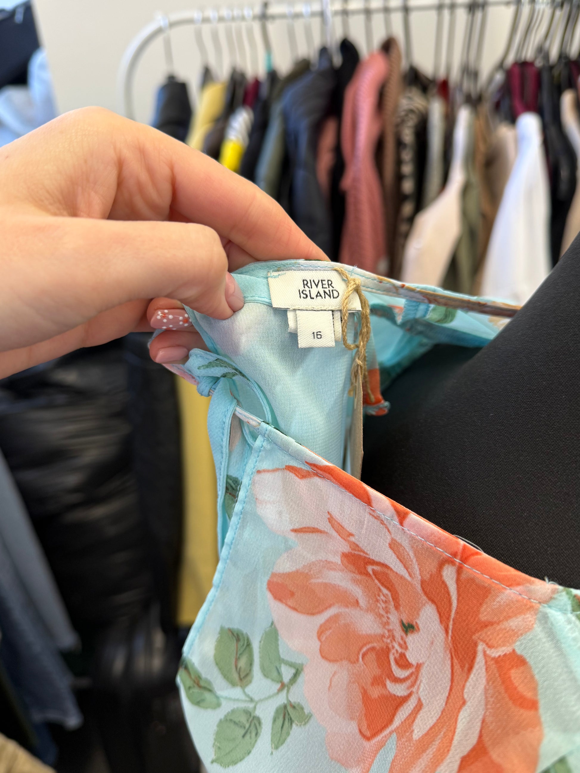 River Island floral grill sheer blouse