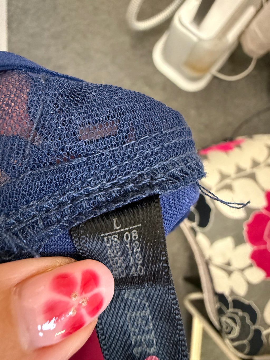 Navy strappy back detail occasion dress