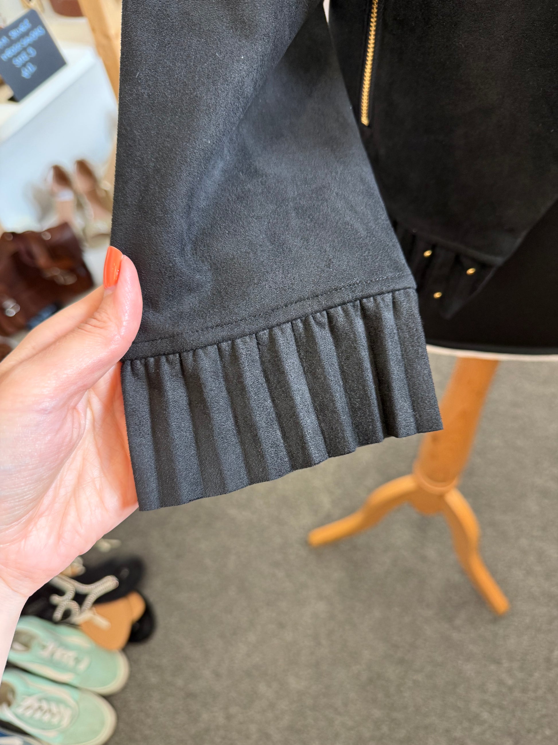 Coast black and gold pleated bottom jacket