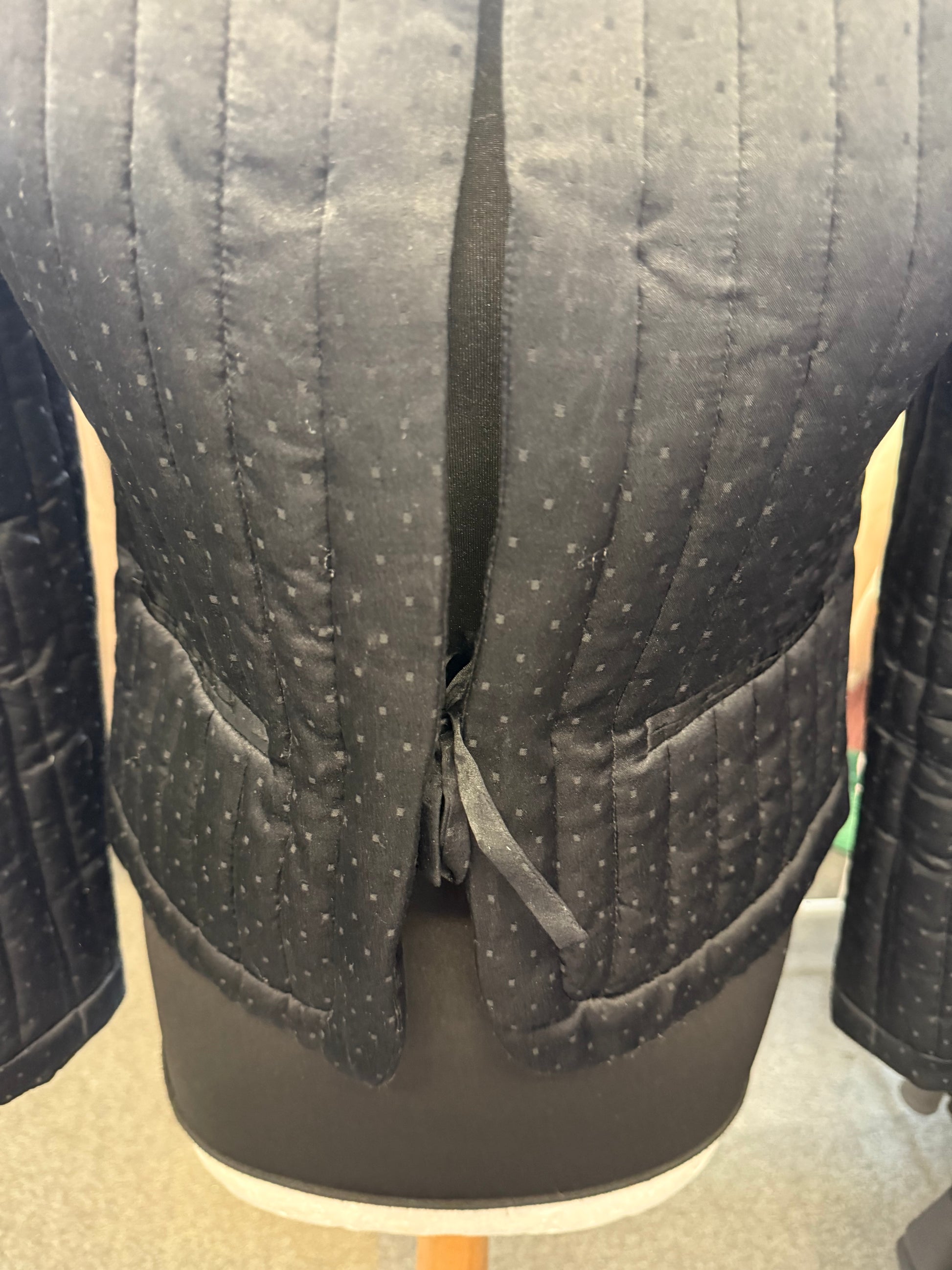 Jack Wills navy padded collarless tie fastening jacket