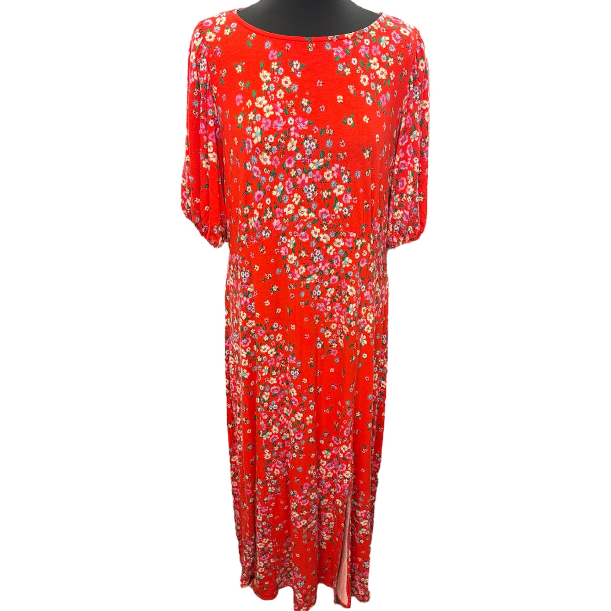 Roman short sleeve floral maxi dress