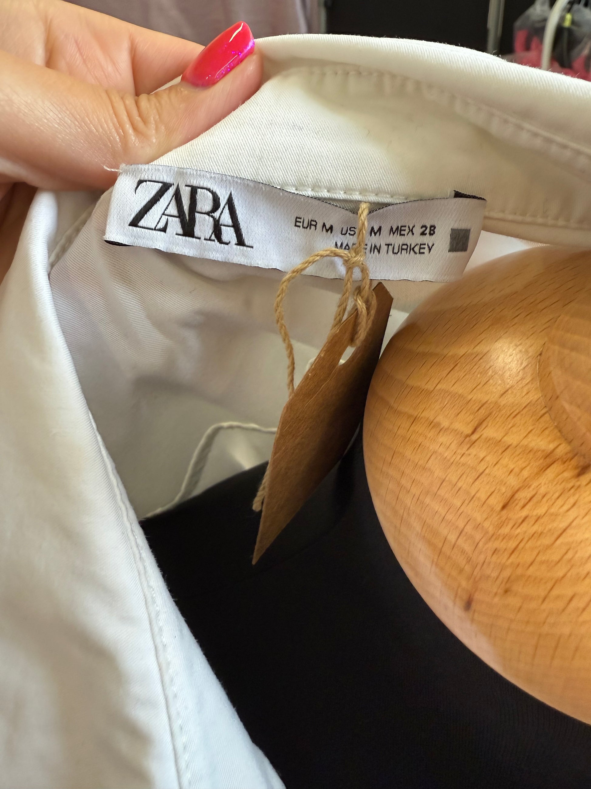 Zara longline oversize white shirt