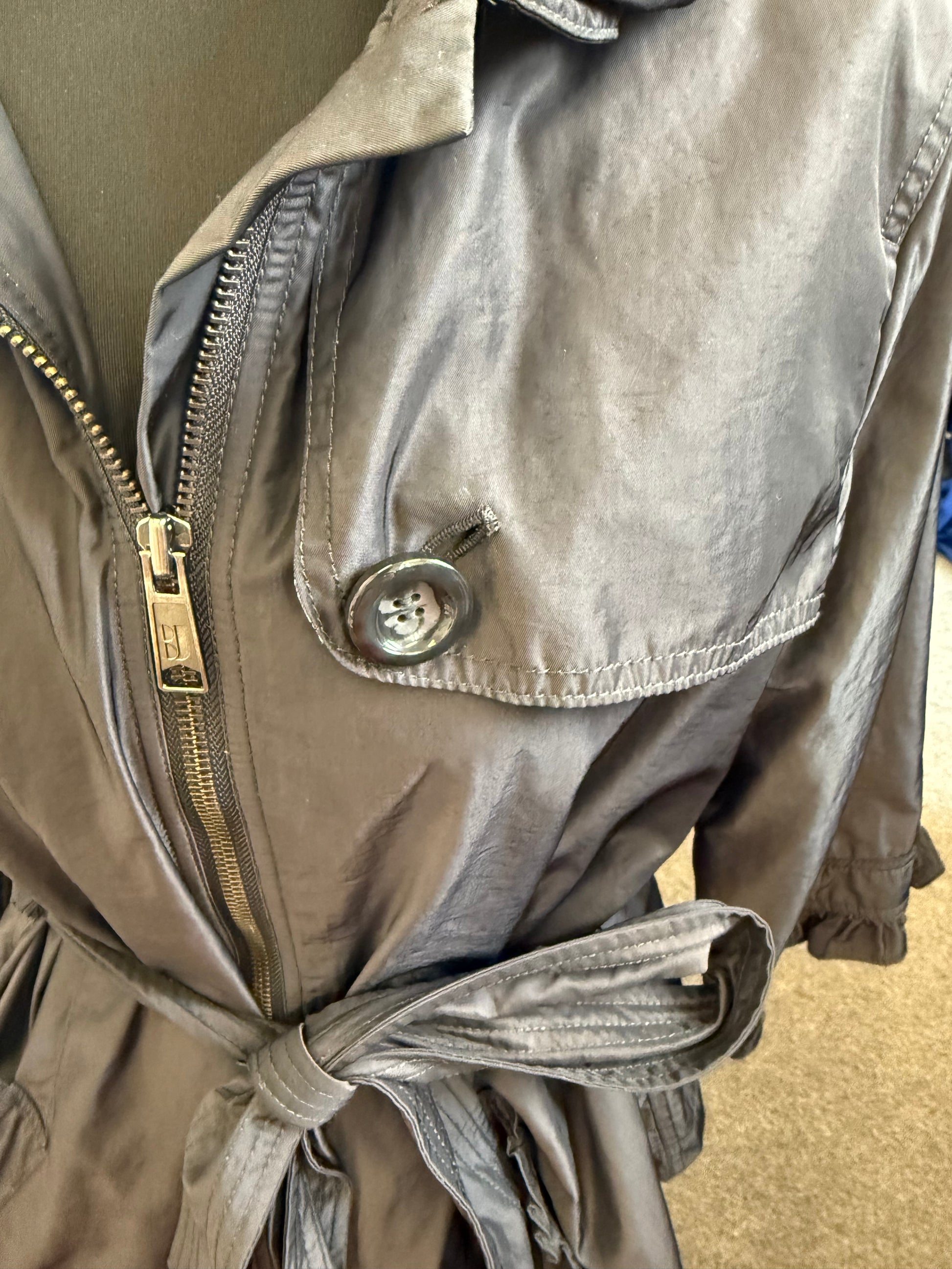 Betty Jackson belted frill detail coat