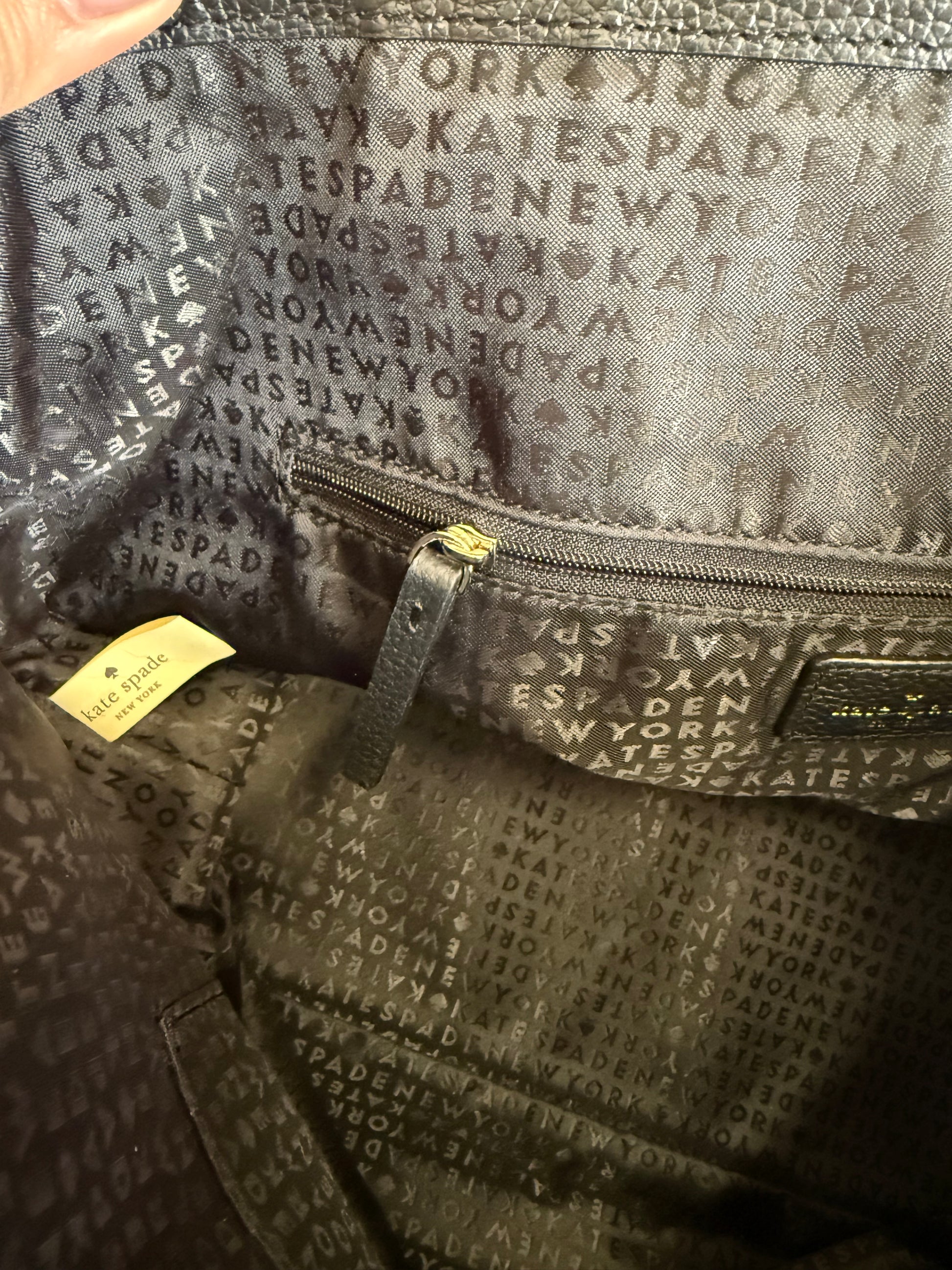 Kate Spade New York black soft leather handbag